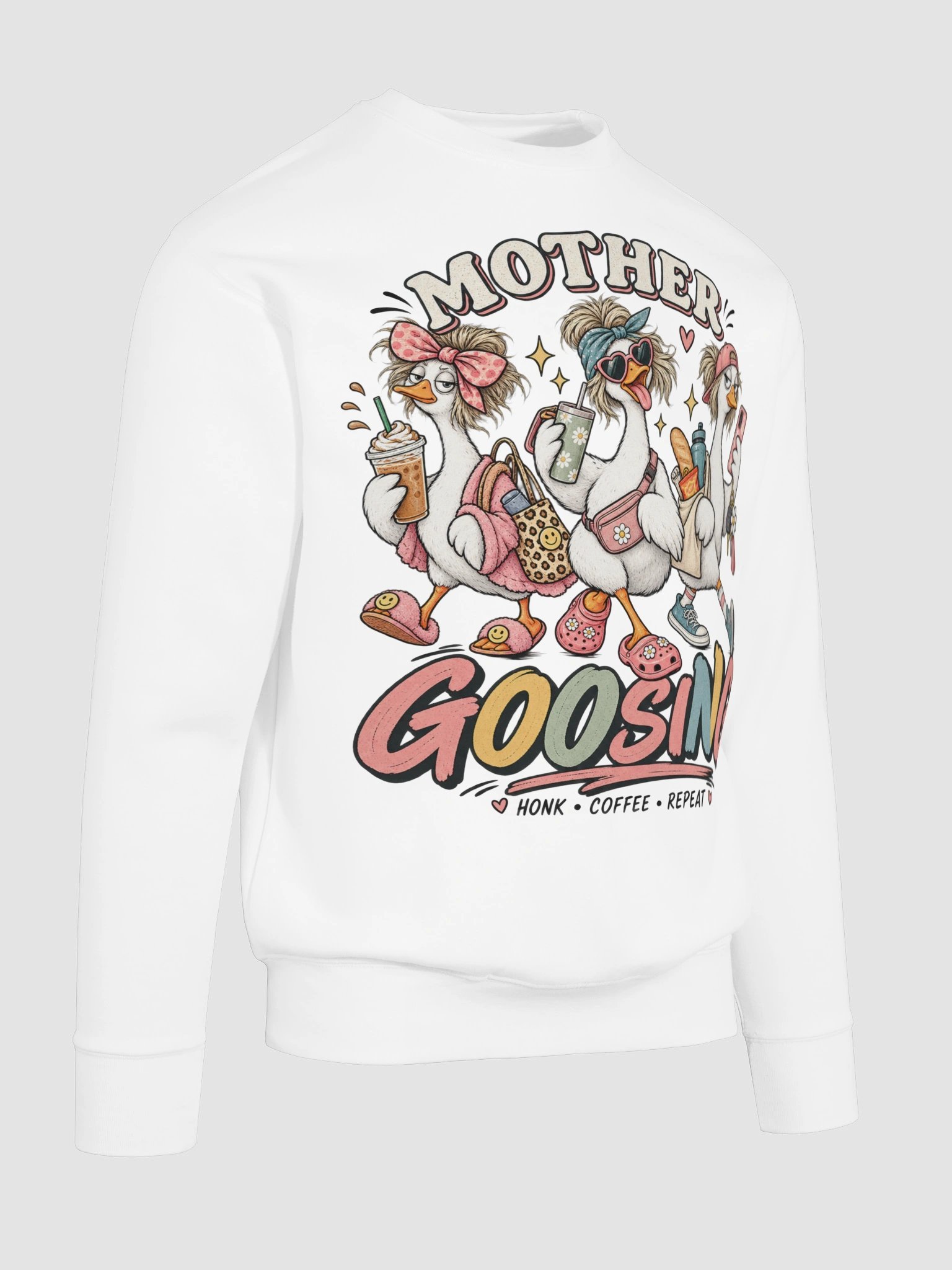 Mother GOOSING - Sarcastic Funny Mom Life Sweatshirt | Cozy Goose Parenting Pullover product image (7)