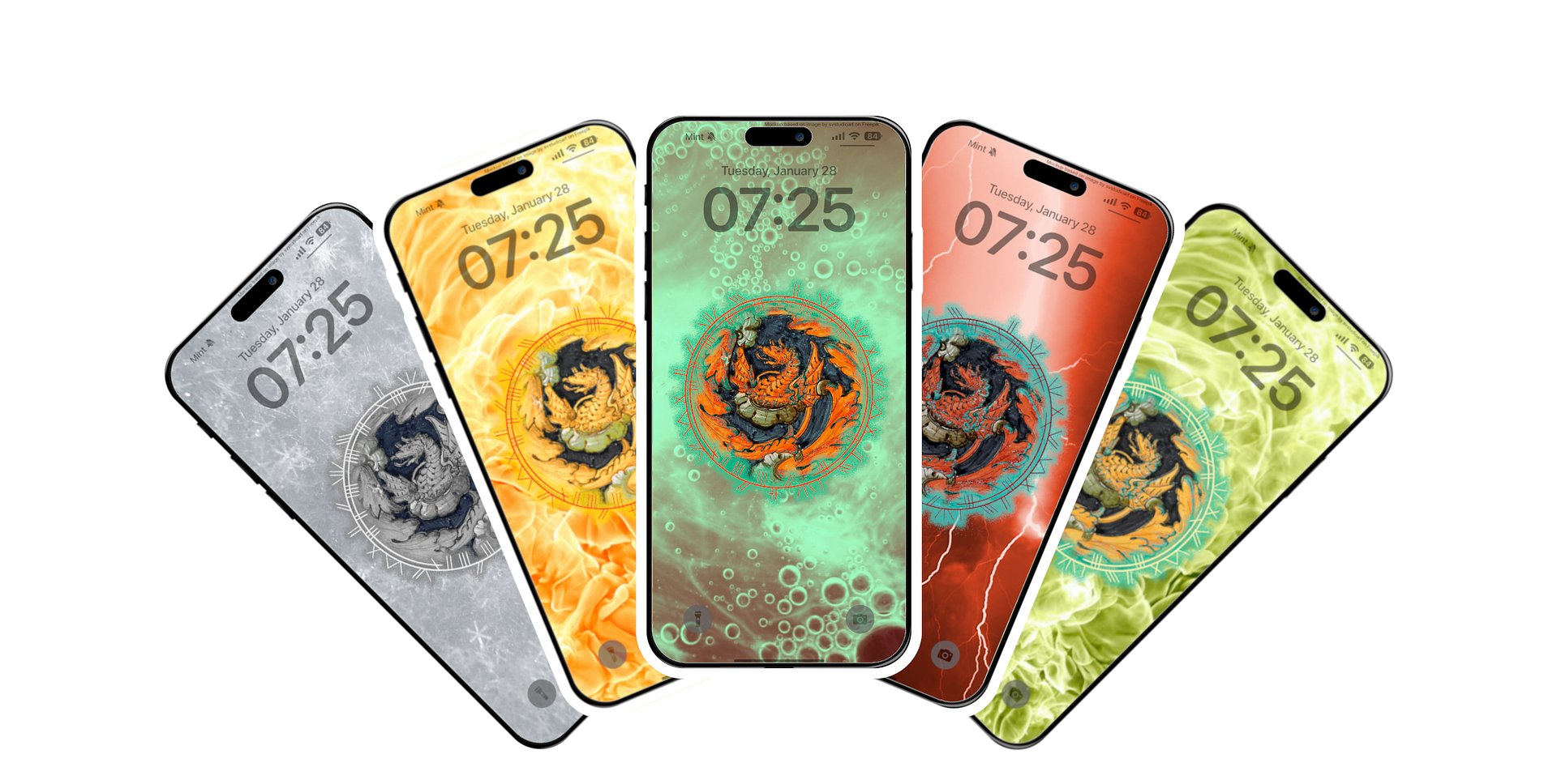 Metallic Dragons Phone Wallpaper Pack product image (1)