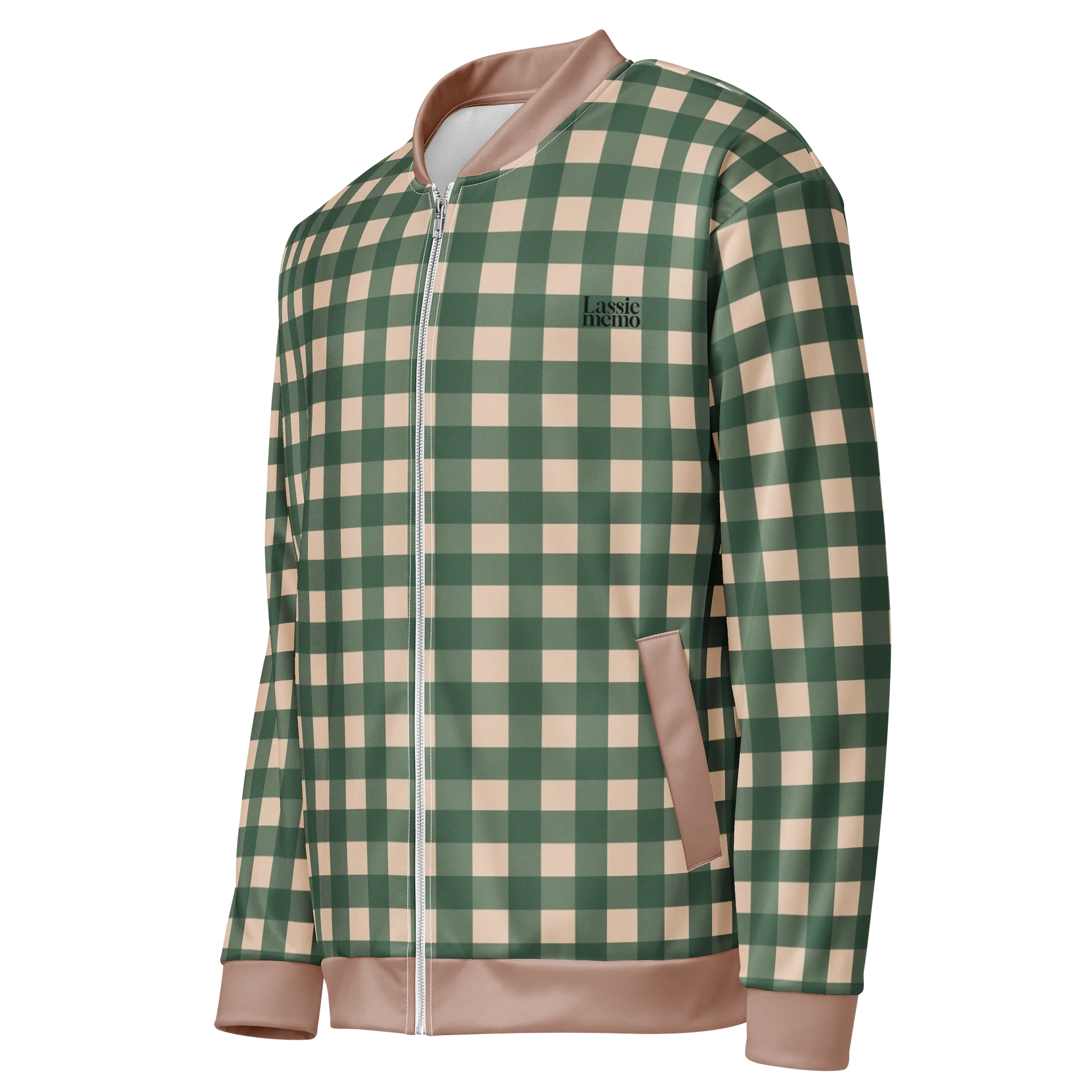 Lassie Memo Gingham Bomber Jacket Olive product image (3)