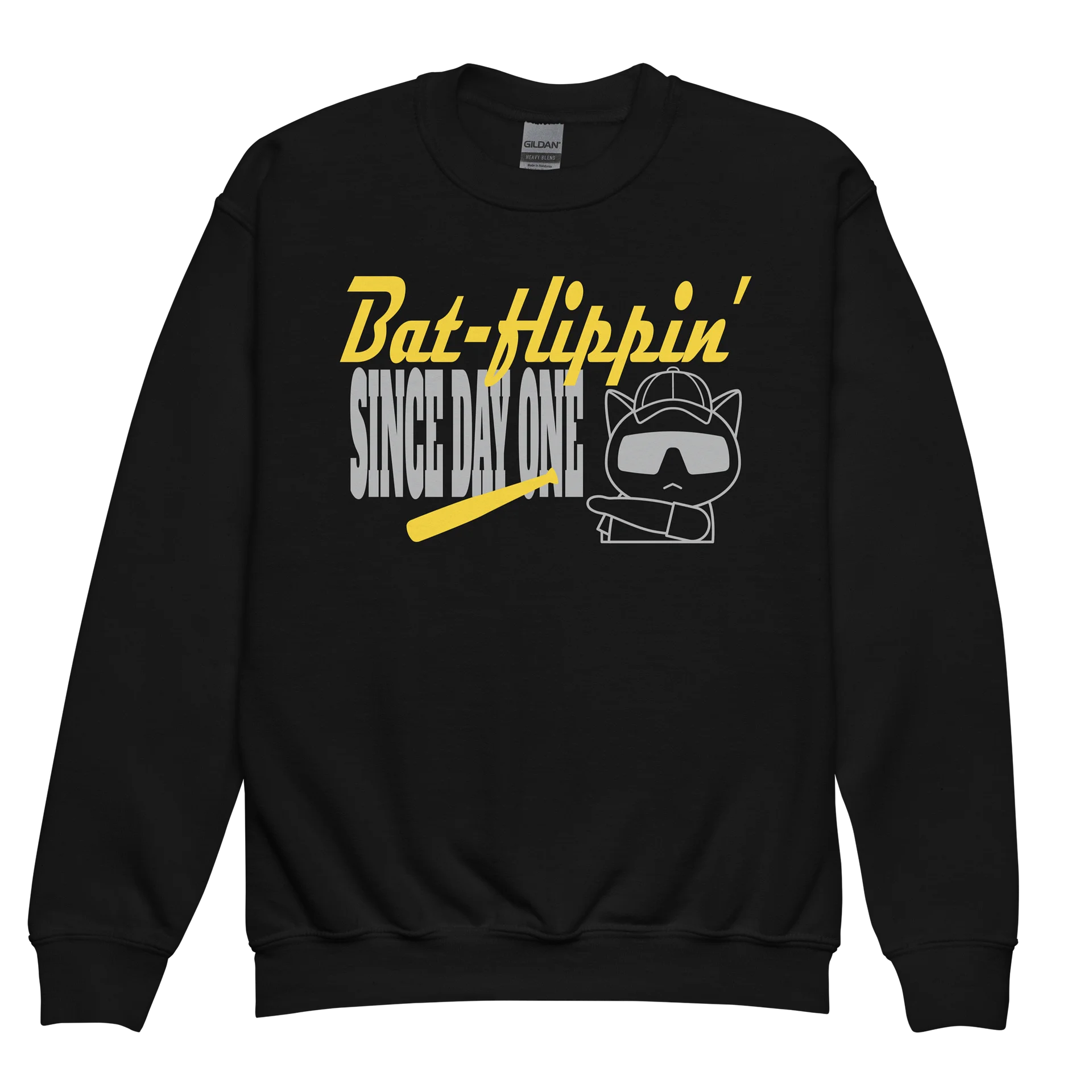 Baseball Cat (Bat-flippin' Since Day One) - Unisex Youth Sweatshirt product image (1)
