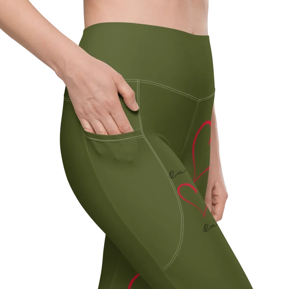 "Qu@lity He@rt" Leggings (Military Green) product image (7)