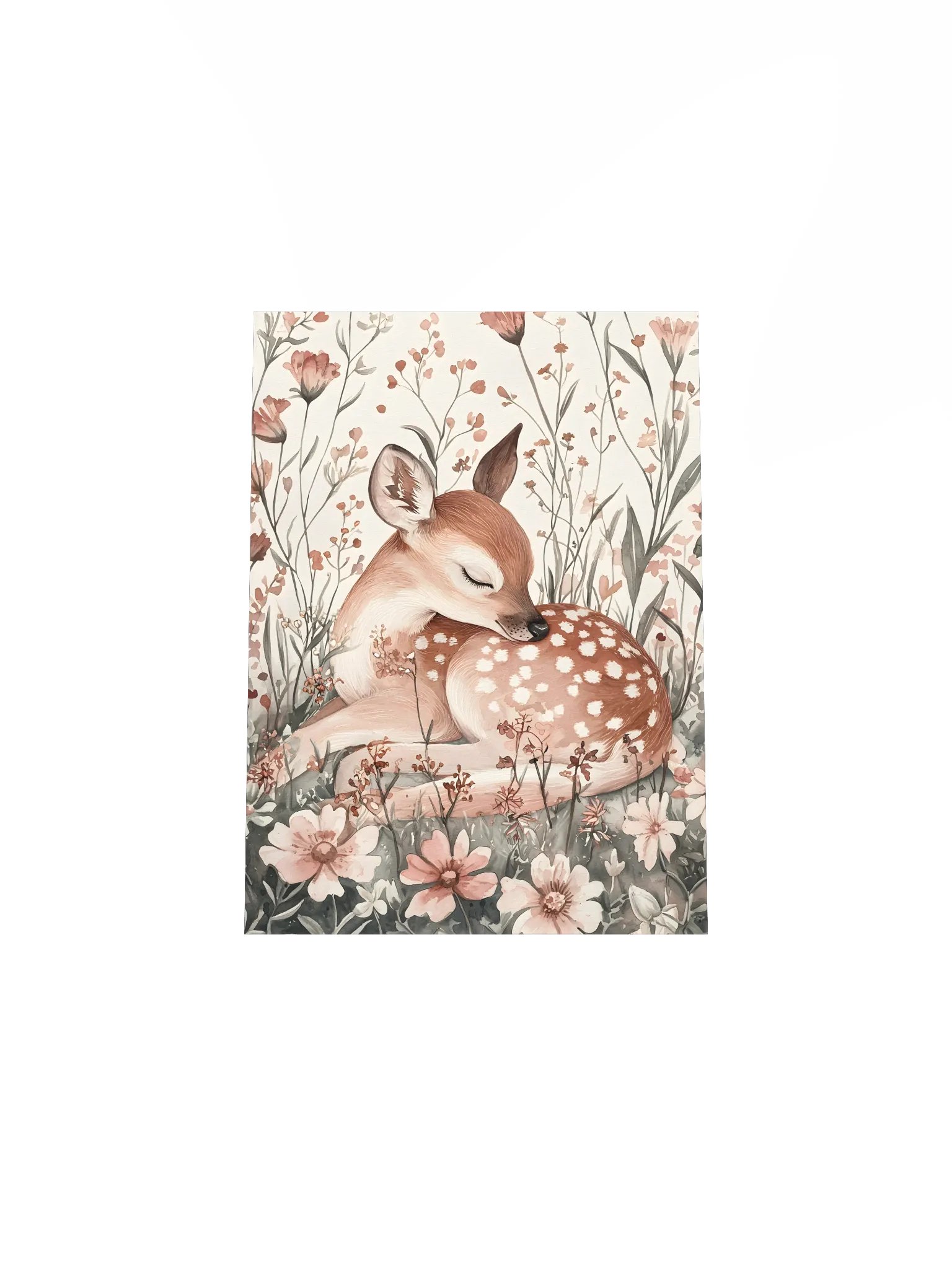 Cute Sleeping Brown Bunny in Daisies and Wildflowers product image (5)