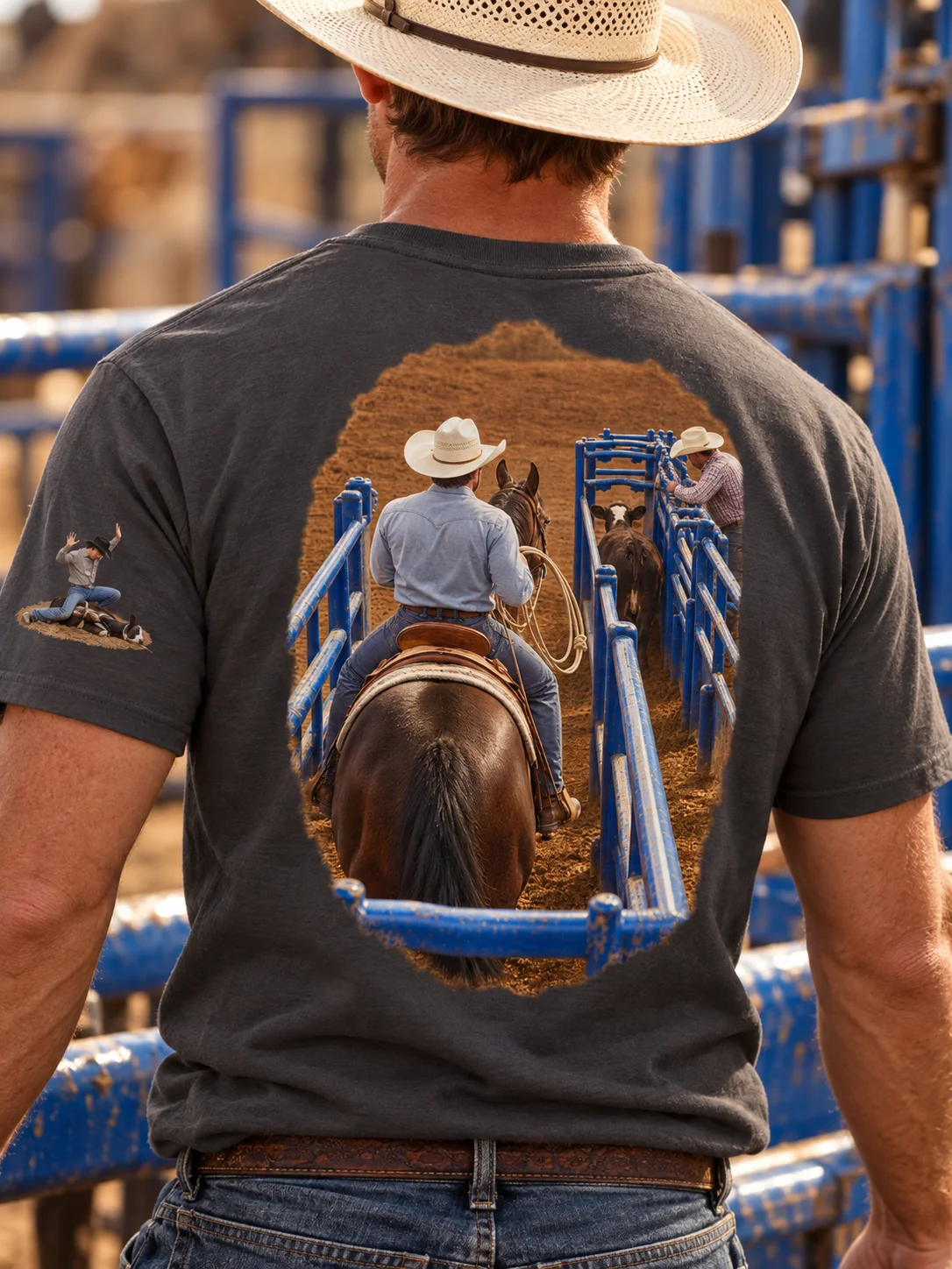 Calf Roping From Chute to Tie T-Shirt | BROKEN RODEO™ product image (92)