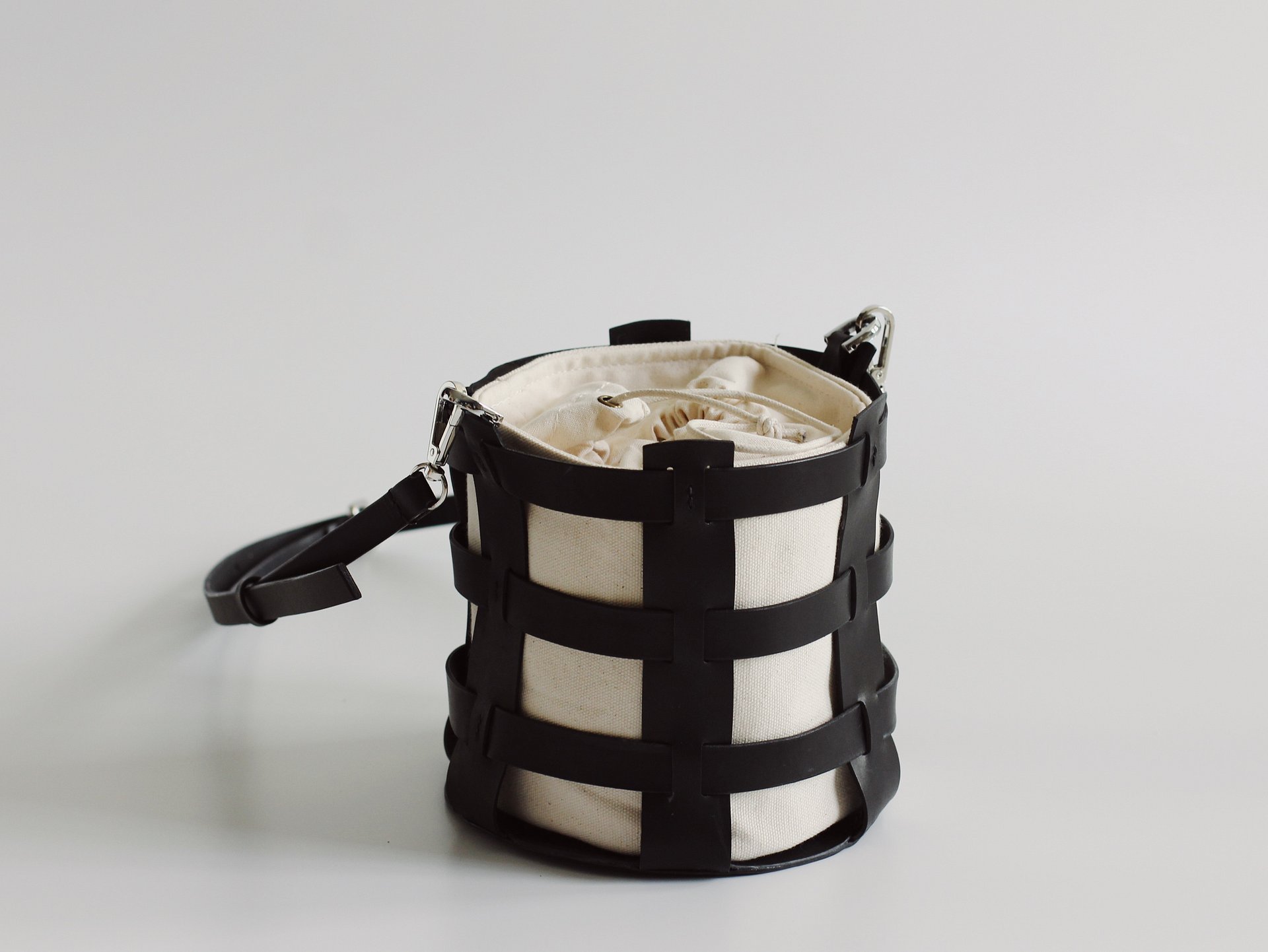 Vegetable Tanned Leather Caged Bucket Bag product image (12)