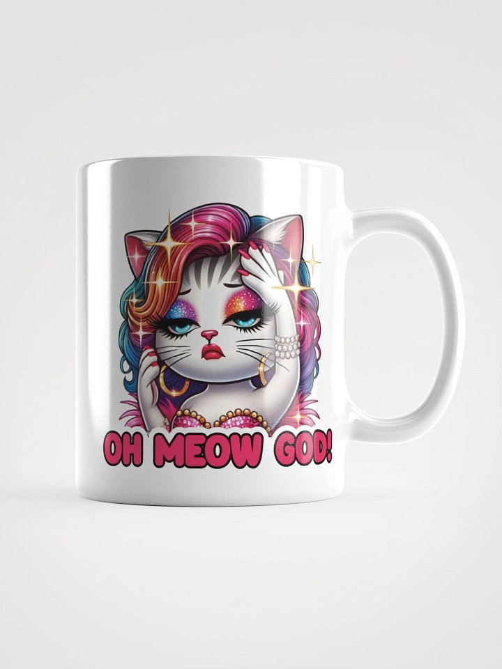 Oh Meow God! White Glossy Mug product image (1)