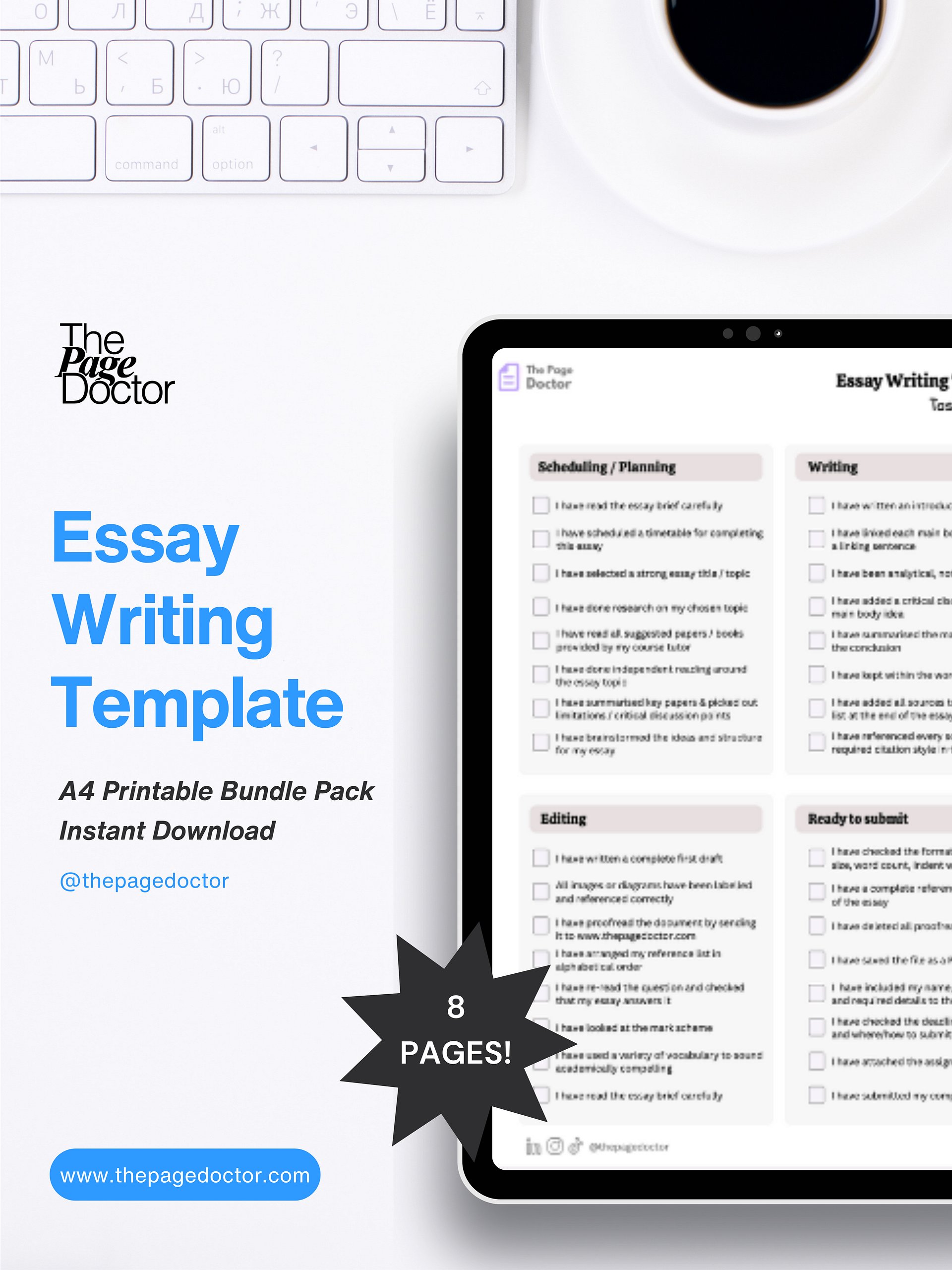 Essay Writing Plan & Template For a 1st Class Essay product image (1)