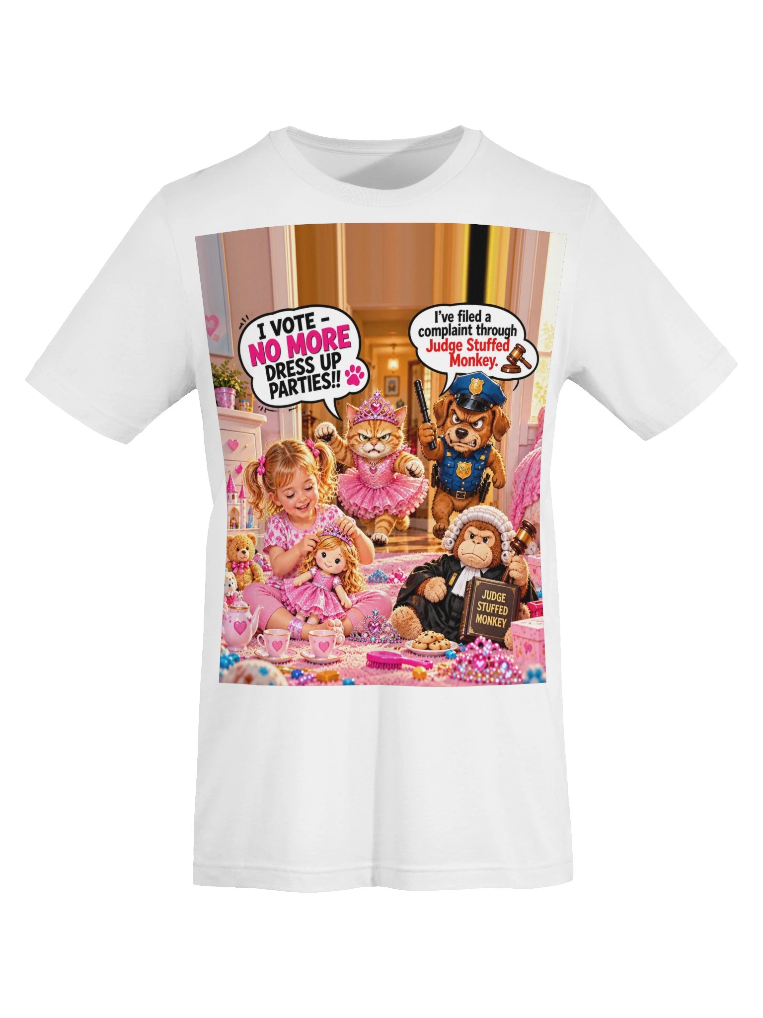 1 Earth Prints Princess Cat Cop Dog Bella+Canvas 3001 Tee product image (13)
