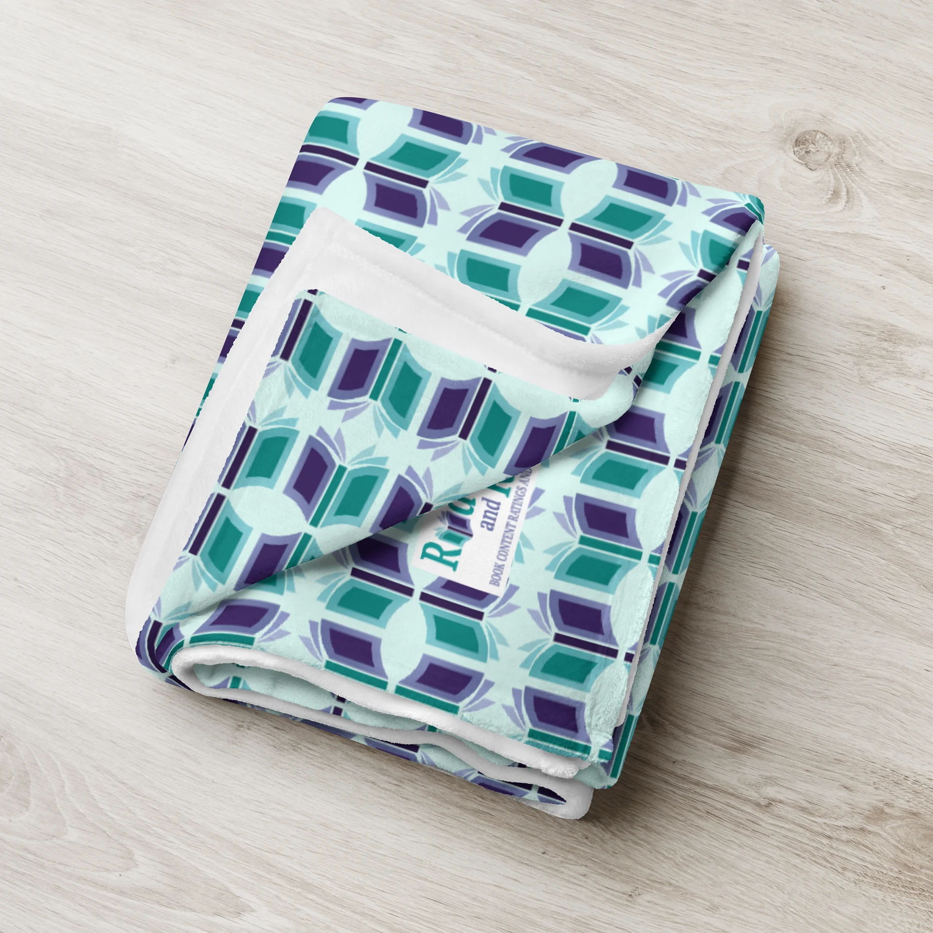 Bookish Blanket (Light Teal Background) product image (8)