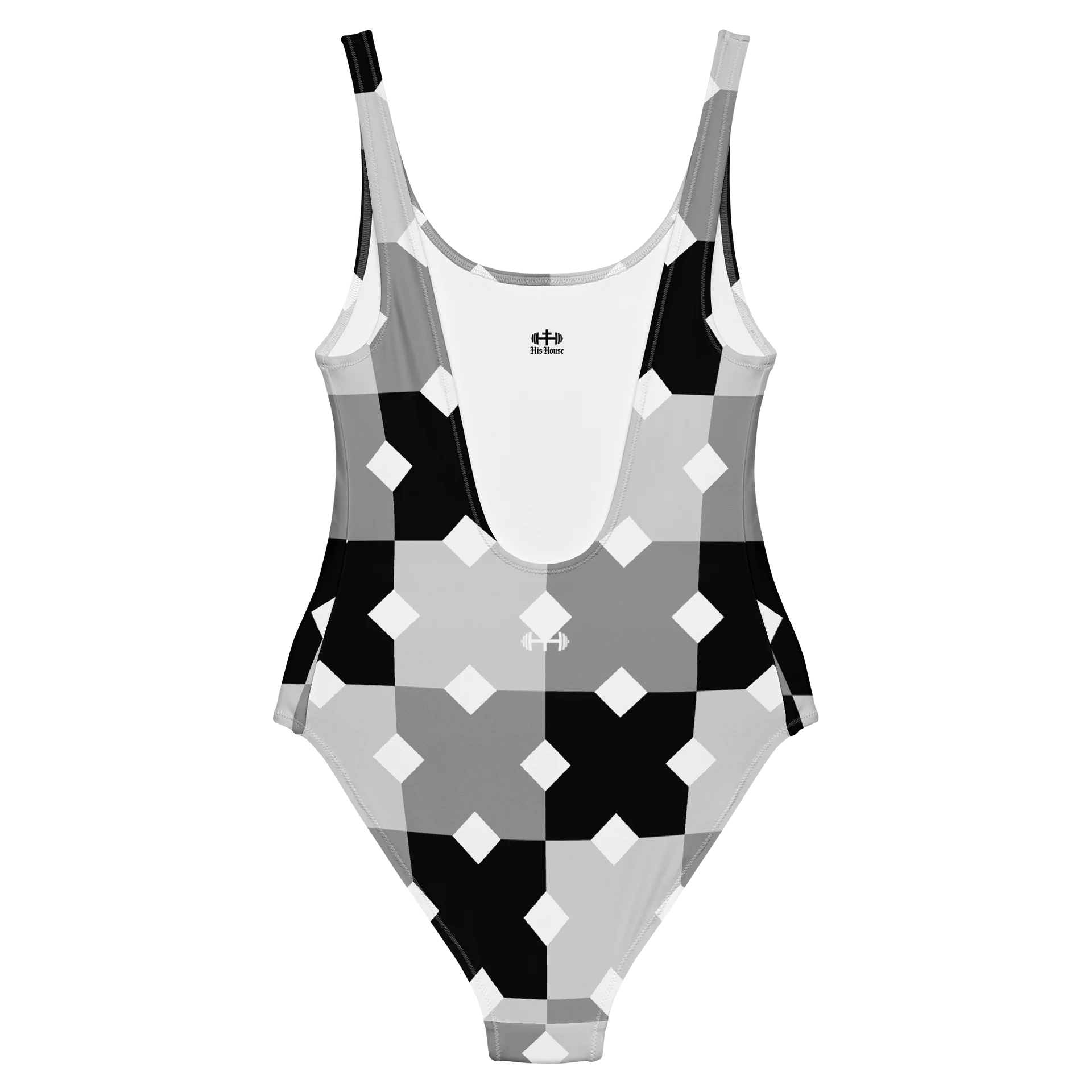 His House Womens One Piece Swimsuit - Monochrome Mosaic product image (6)