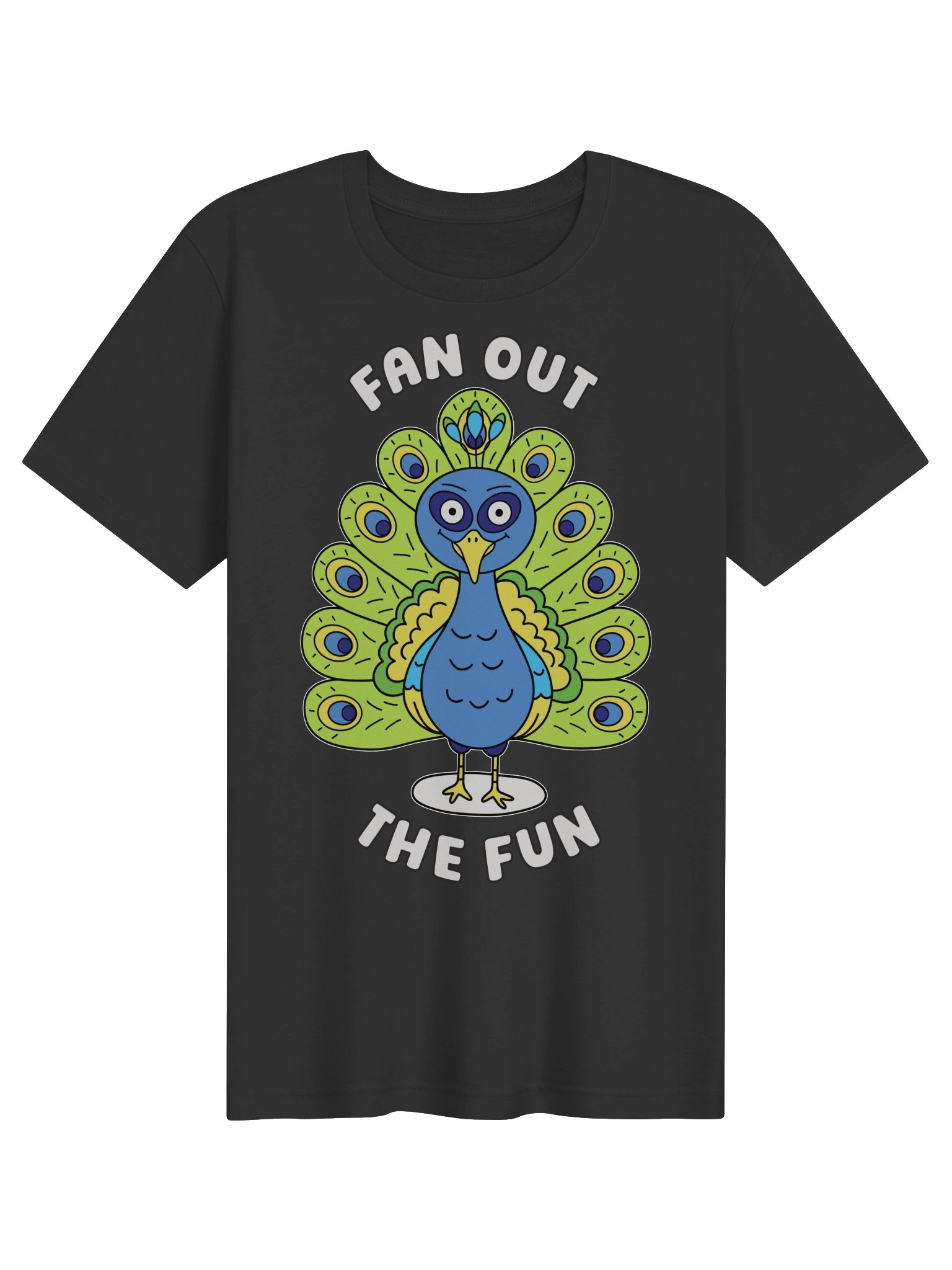 Fan Out The Fun Cute Silly Funny Peacock Unisex T-shirt product image (1)