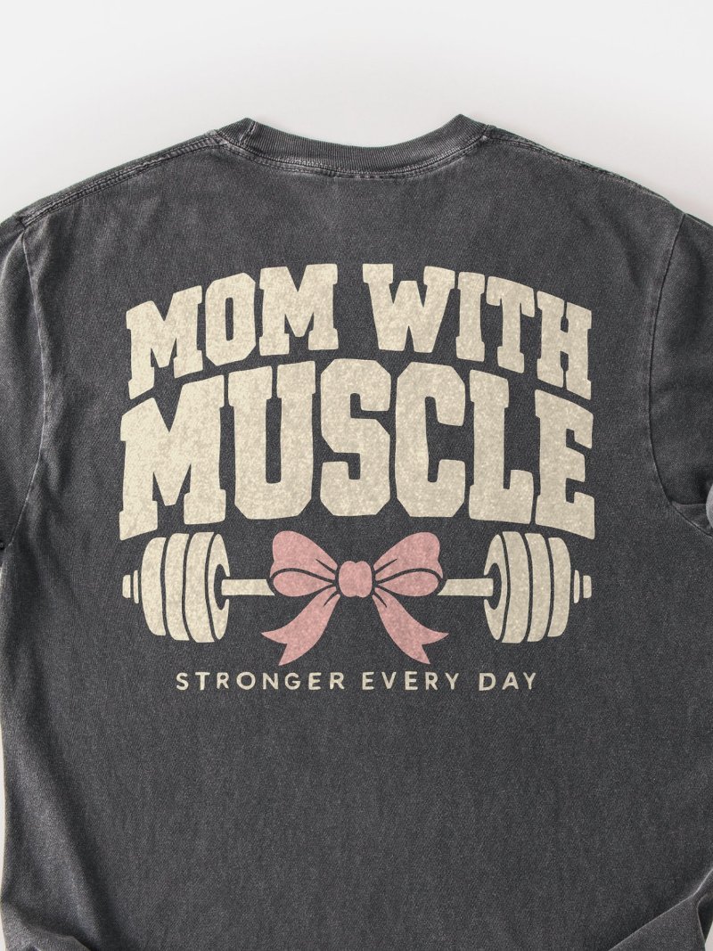 Mom With Muscle Oversized Gym Tee | Pump Cover product image (2)