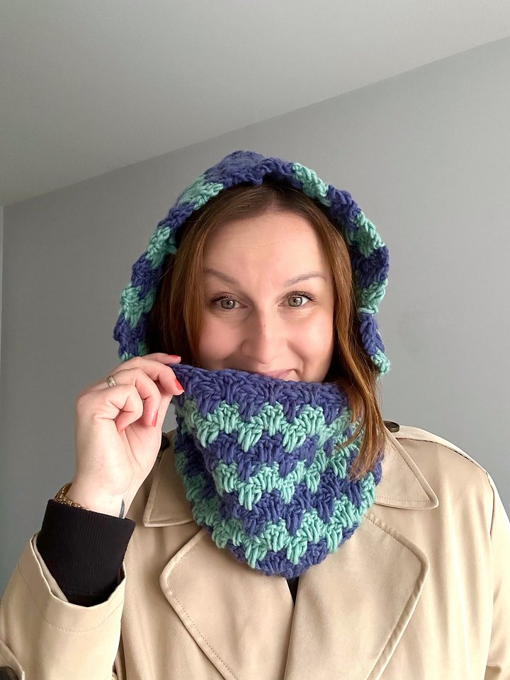 Crochet Hooded Cowl PDF Pattern product image (1)