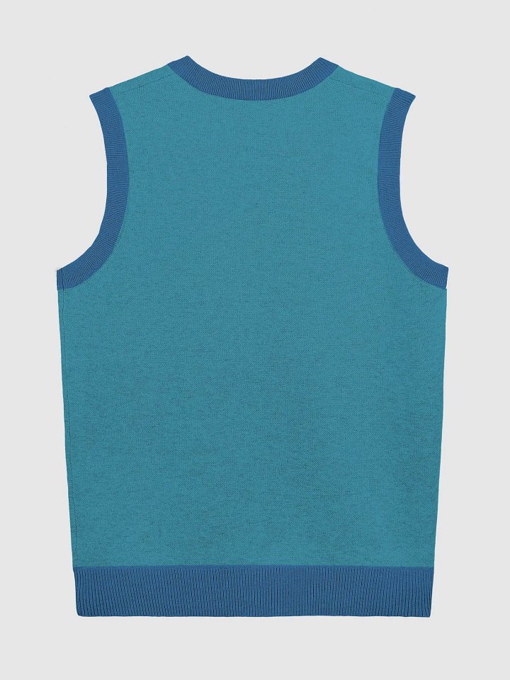 BUSY-BRAINED (lg. design, teal and blue) knitwear vest product image (8)