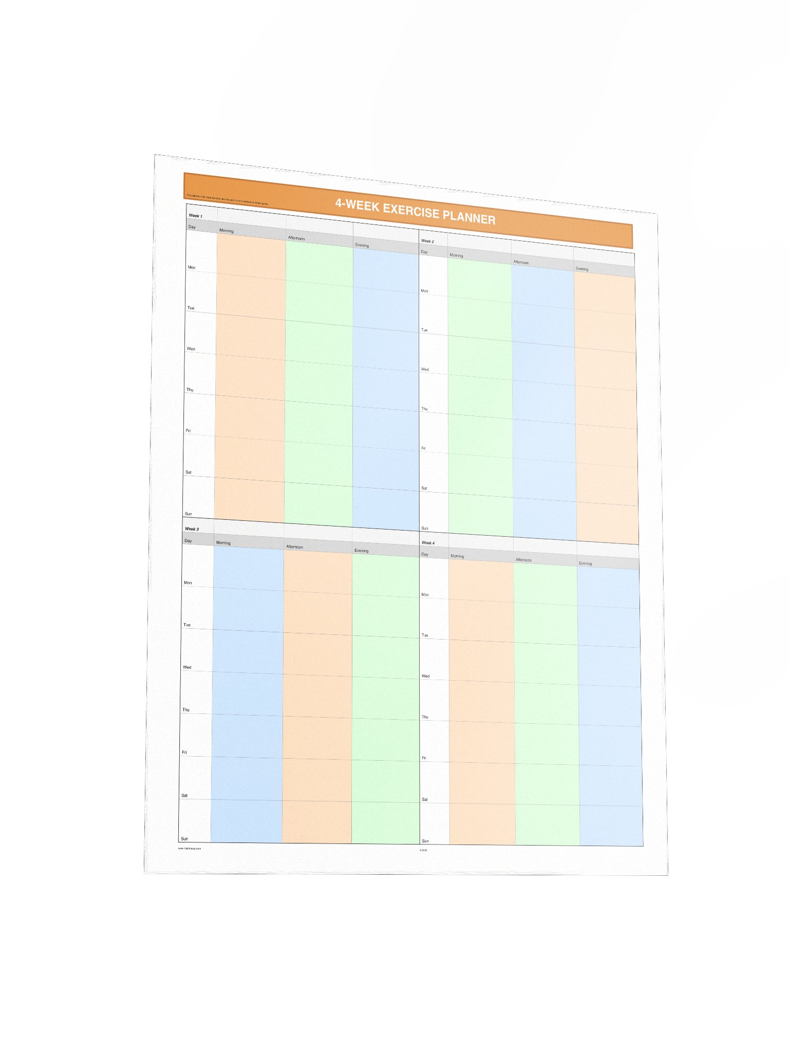 4 Week Exercise Planner product image (4)