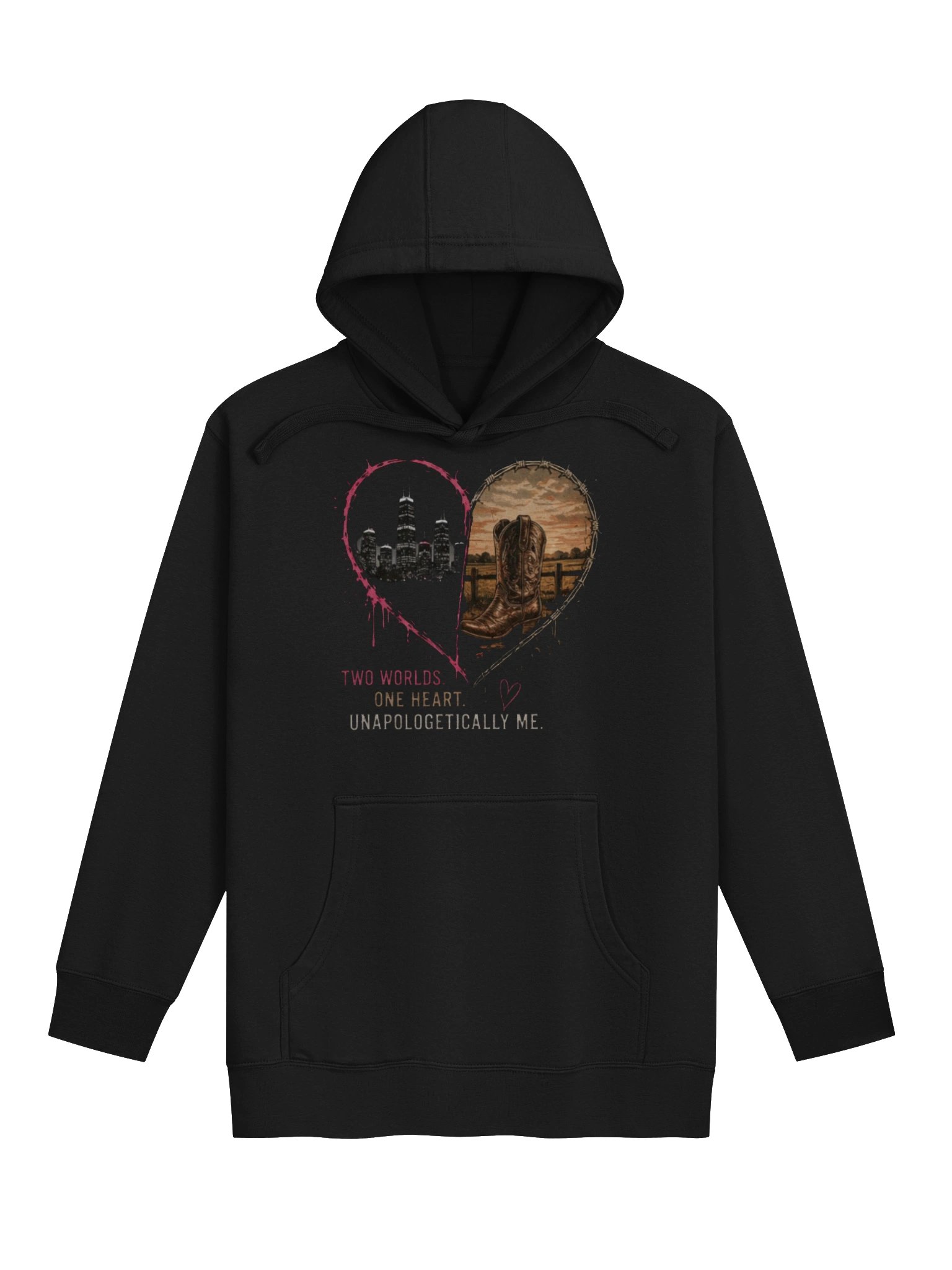 Two Worlds, One Heart — Unisex Cotton Heritage Hoodie product image (1)