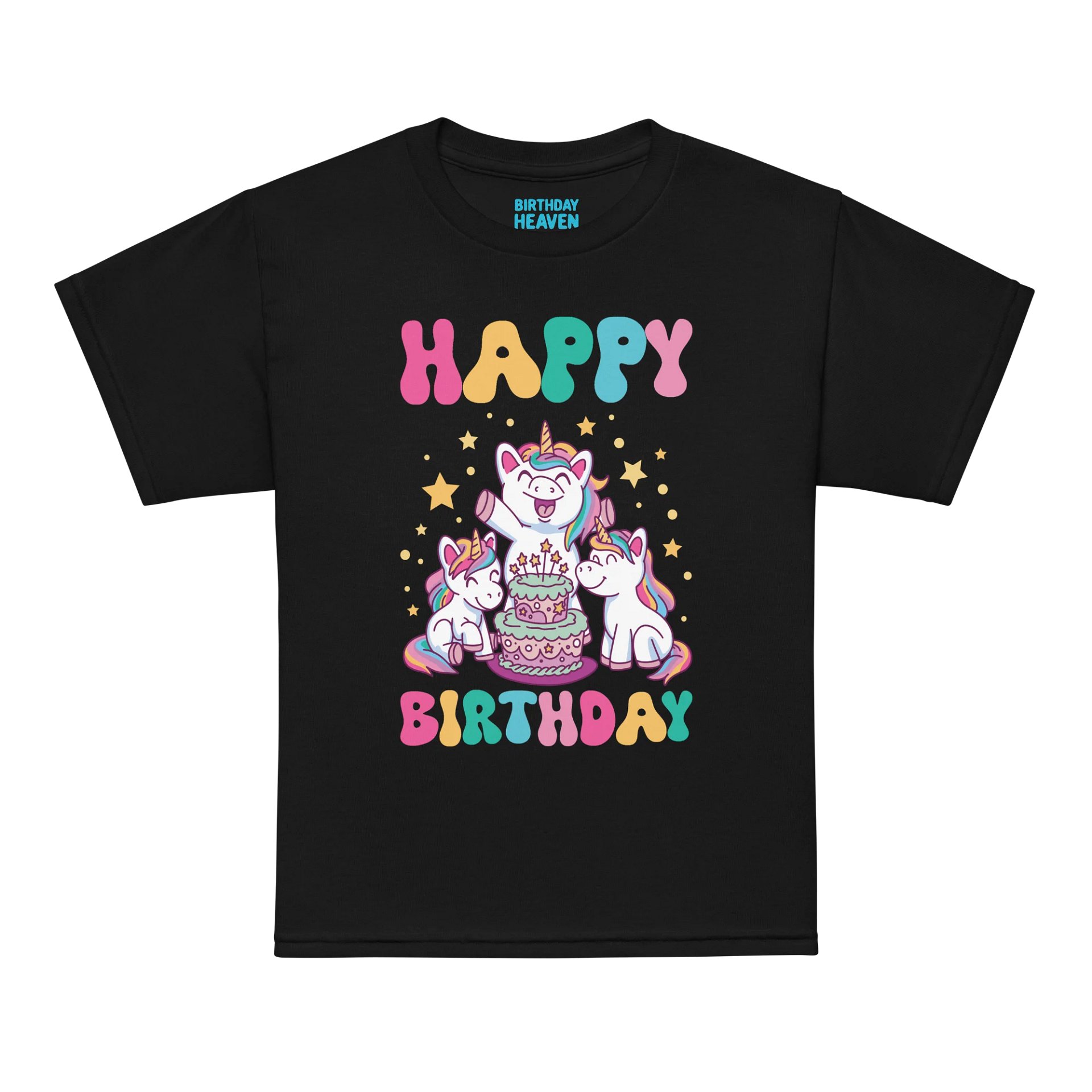 Happy Birthday (Unicorns With Birthday Cake) T-Shirt For Kids product image (7)
