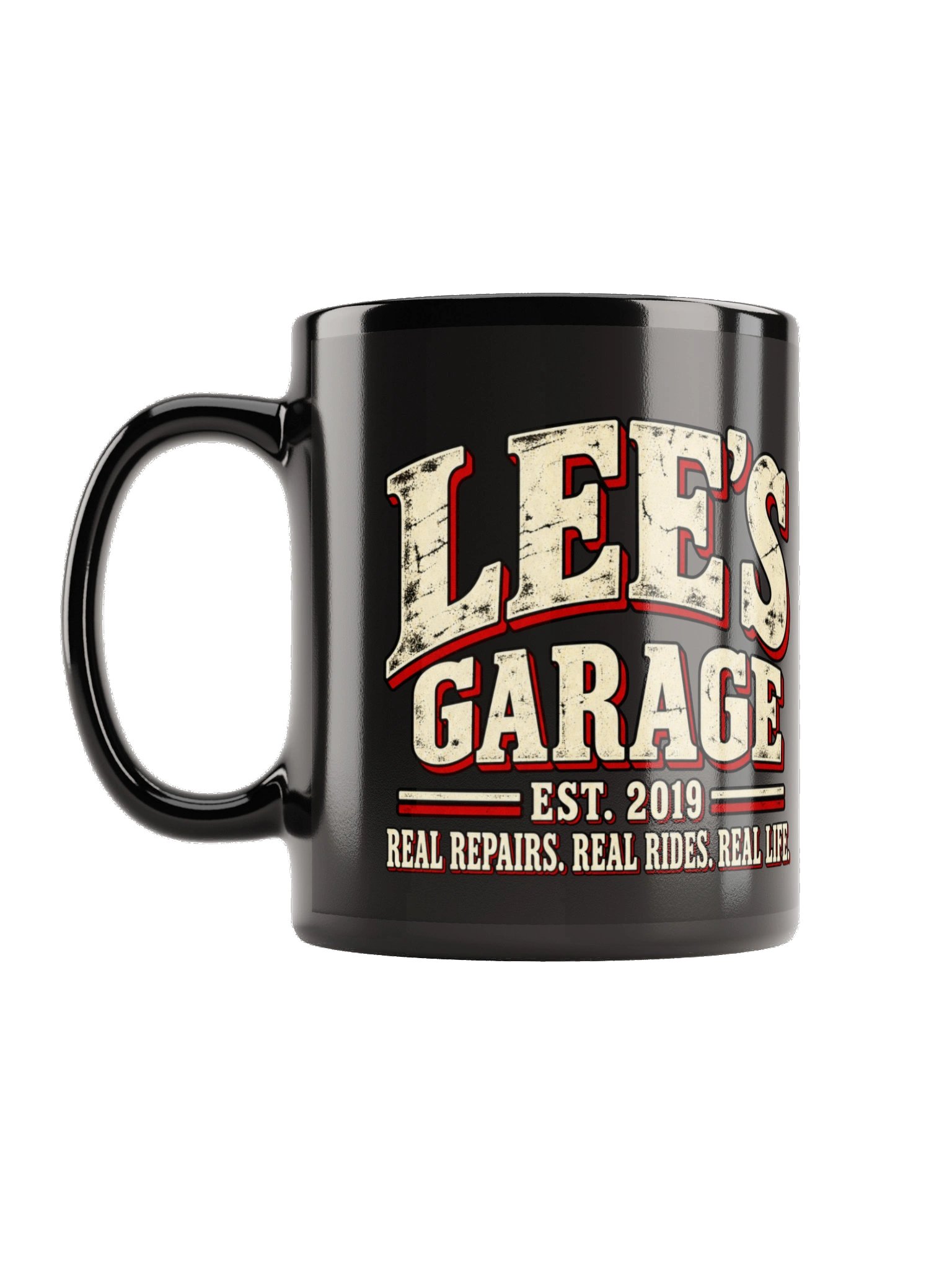 Lee’s Garage Everyday Black Mug product image (1)
