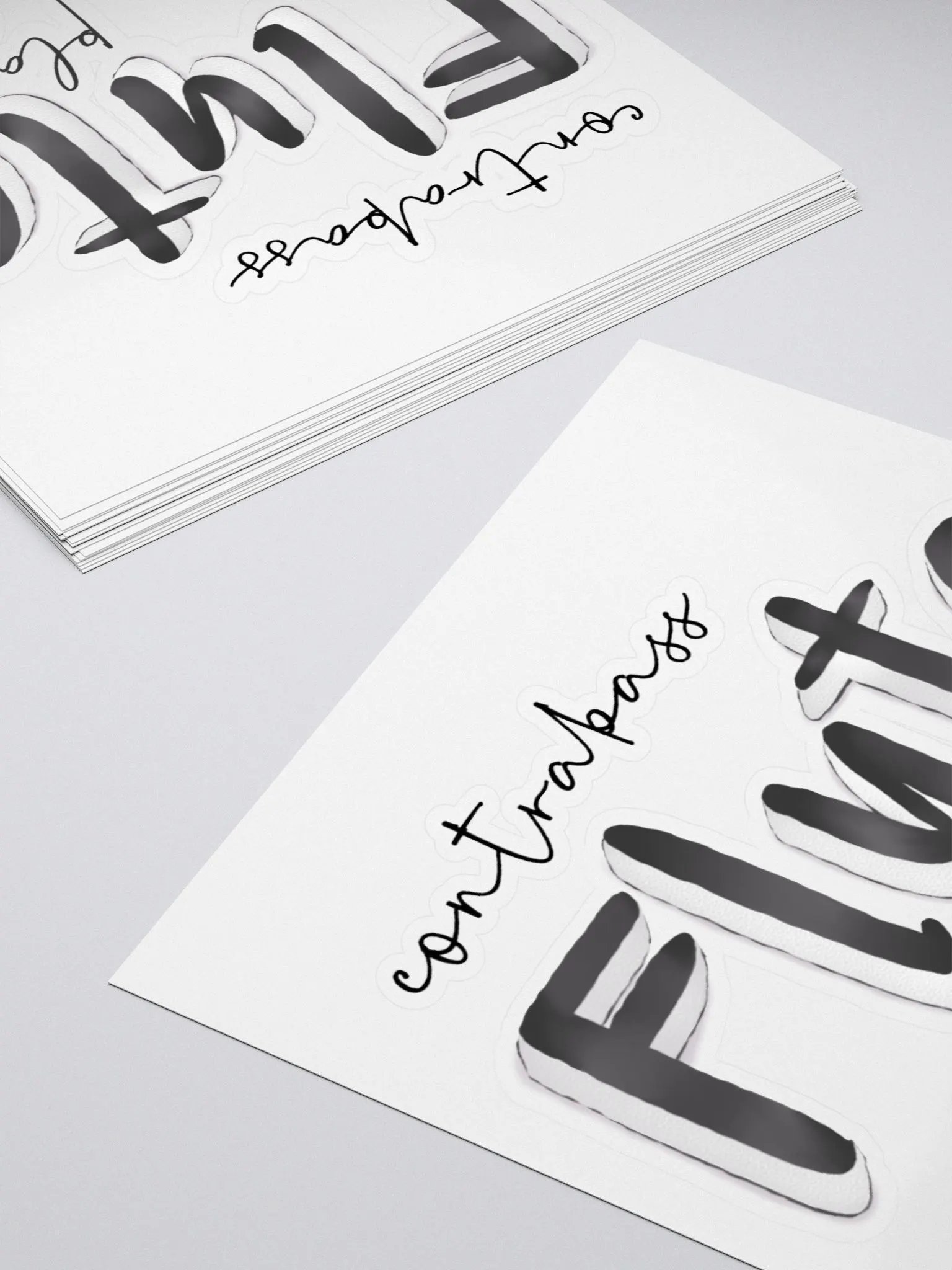3D Contrabass Flute Player Typography Sticker product image (4)