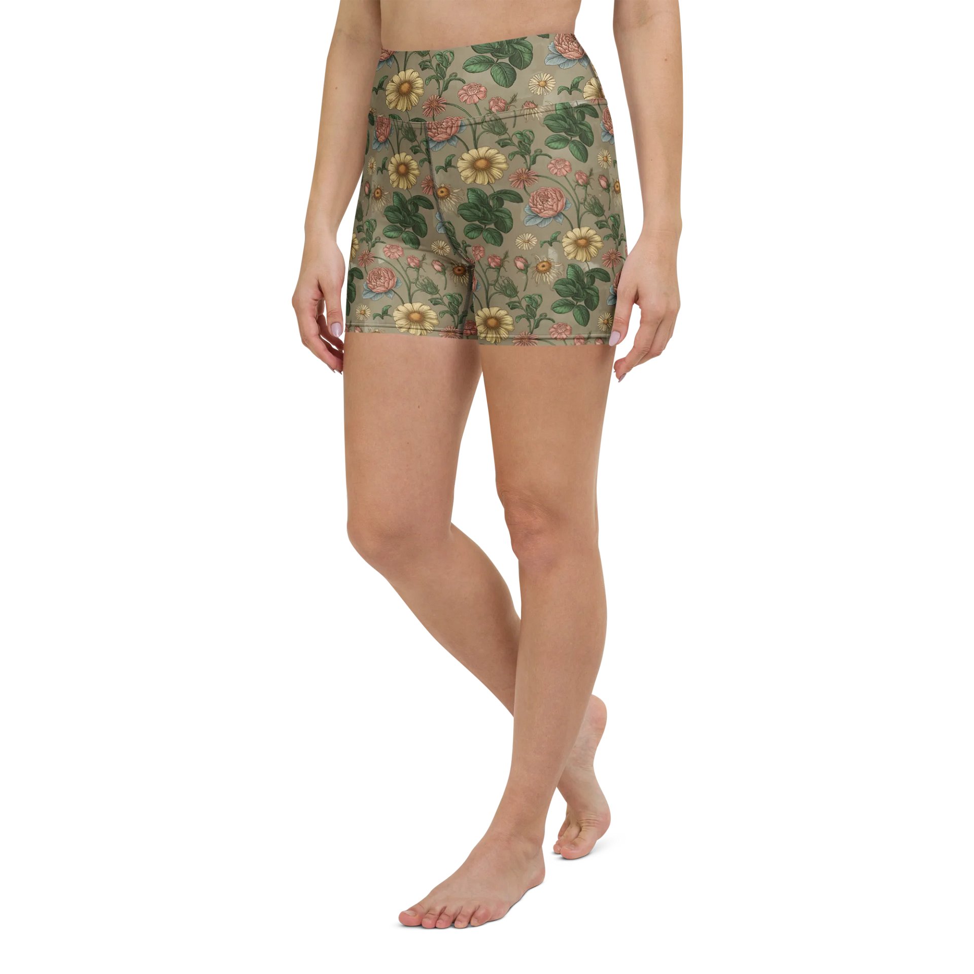 Women’s Floral Yoga Shorts – High-Waisted Non-See-Through Activewear product image (5)