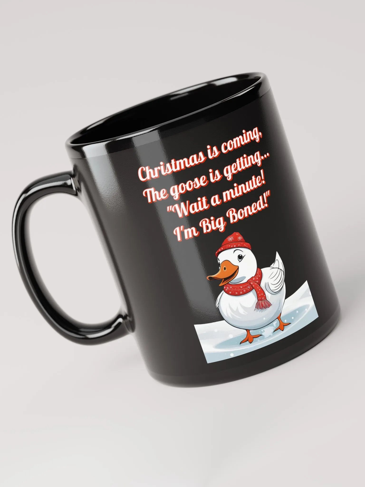 Wait A Minute! I'm Big Boned! Funny Christmas Black Mug product image (7)