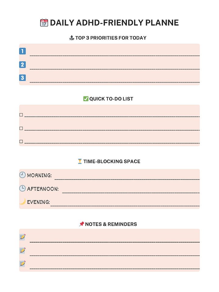 ADHD Printable Planner for Adults product image (2)
