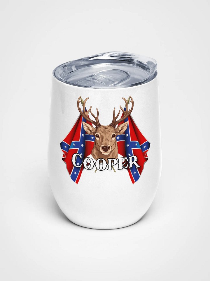 "Cooper" Last Name Rebel Redneck Deer - Wine Tumbler product image (1)