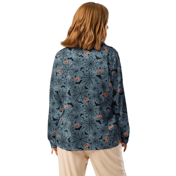 Retro Halloween Pajama Shirt in Soft Indigo product image (2)