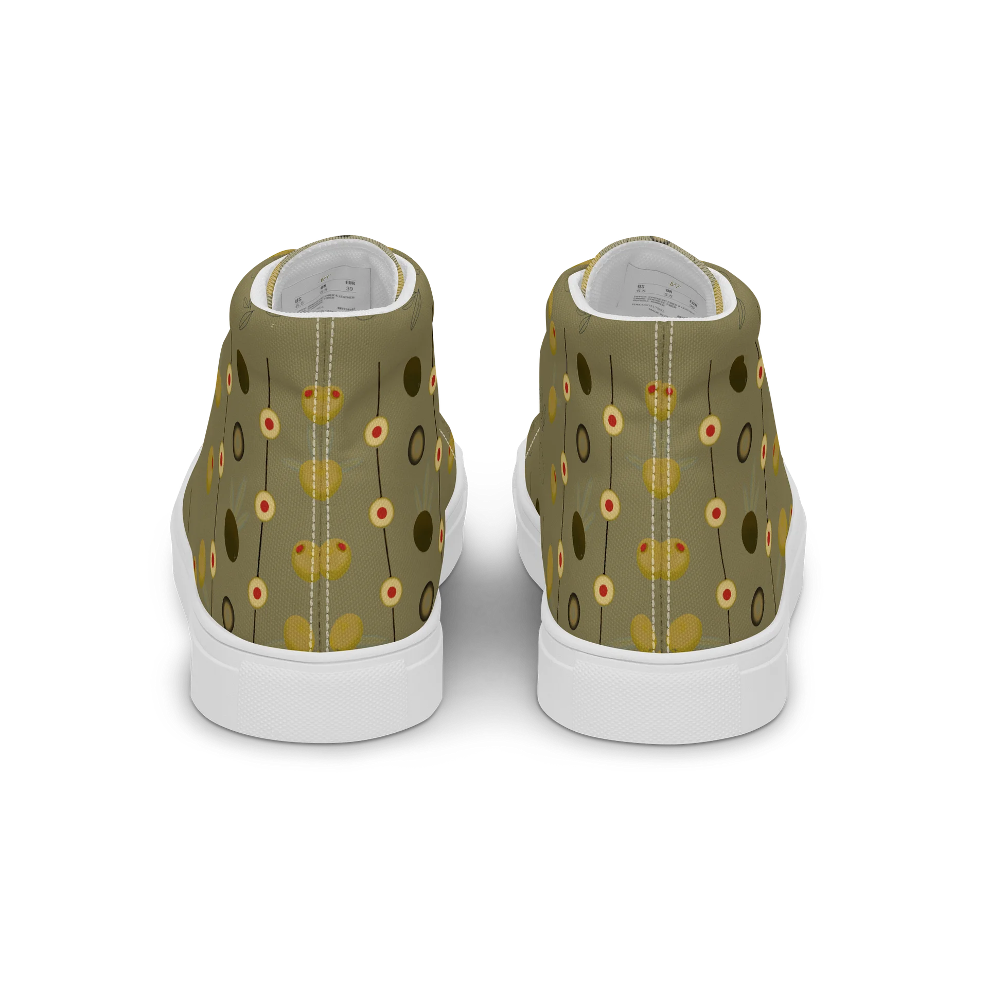 Olive Geometry Women's High Top Canvas Shoes – Olive product image (15)