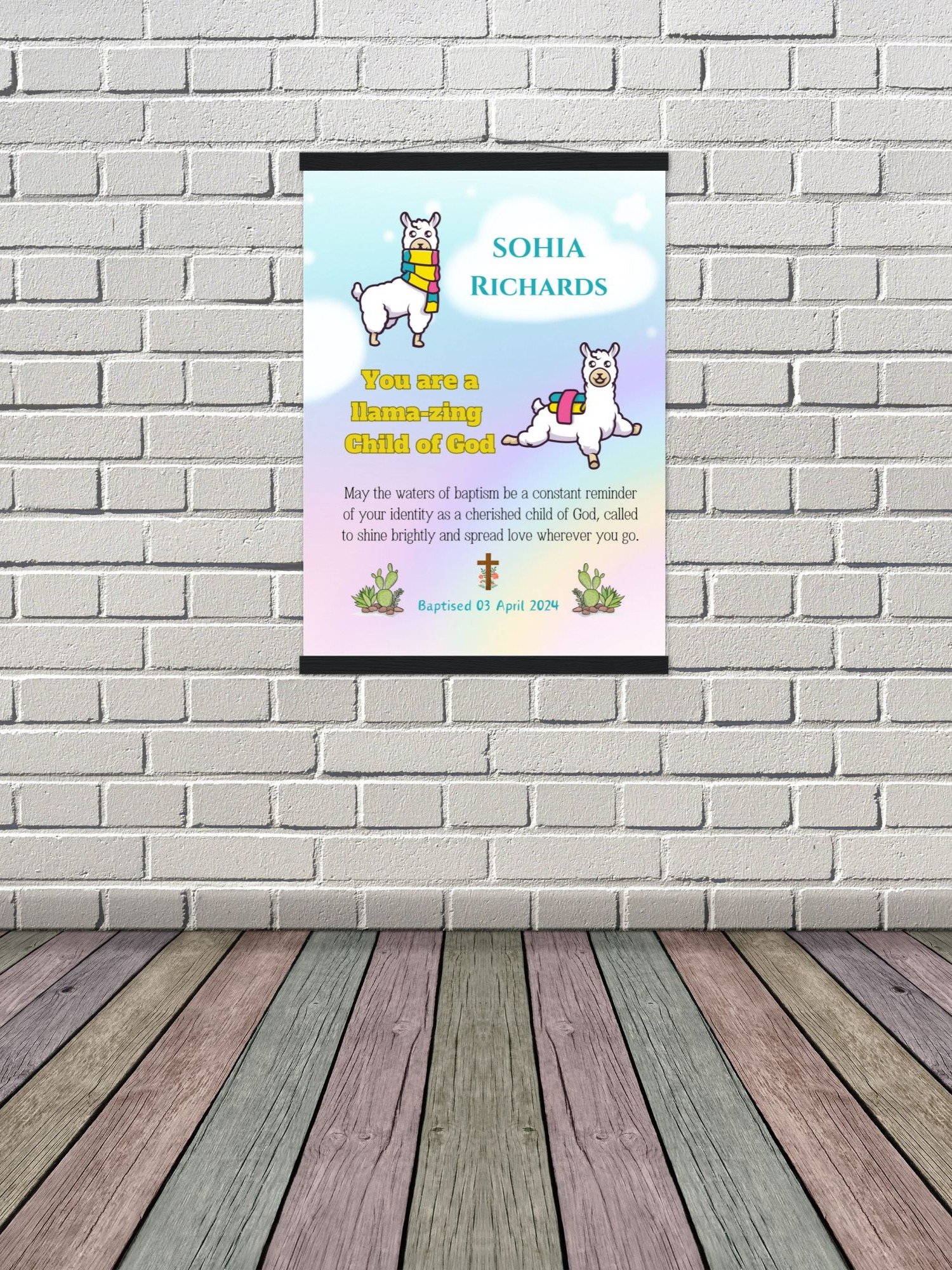 Llama Baptism Canva Template product image (7)