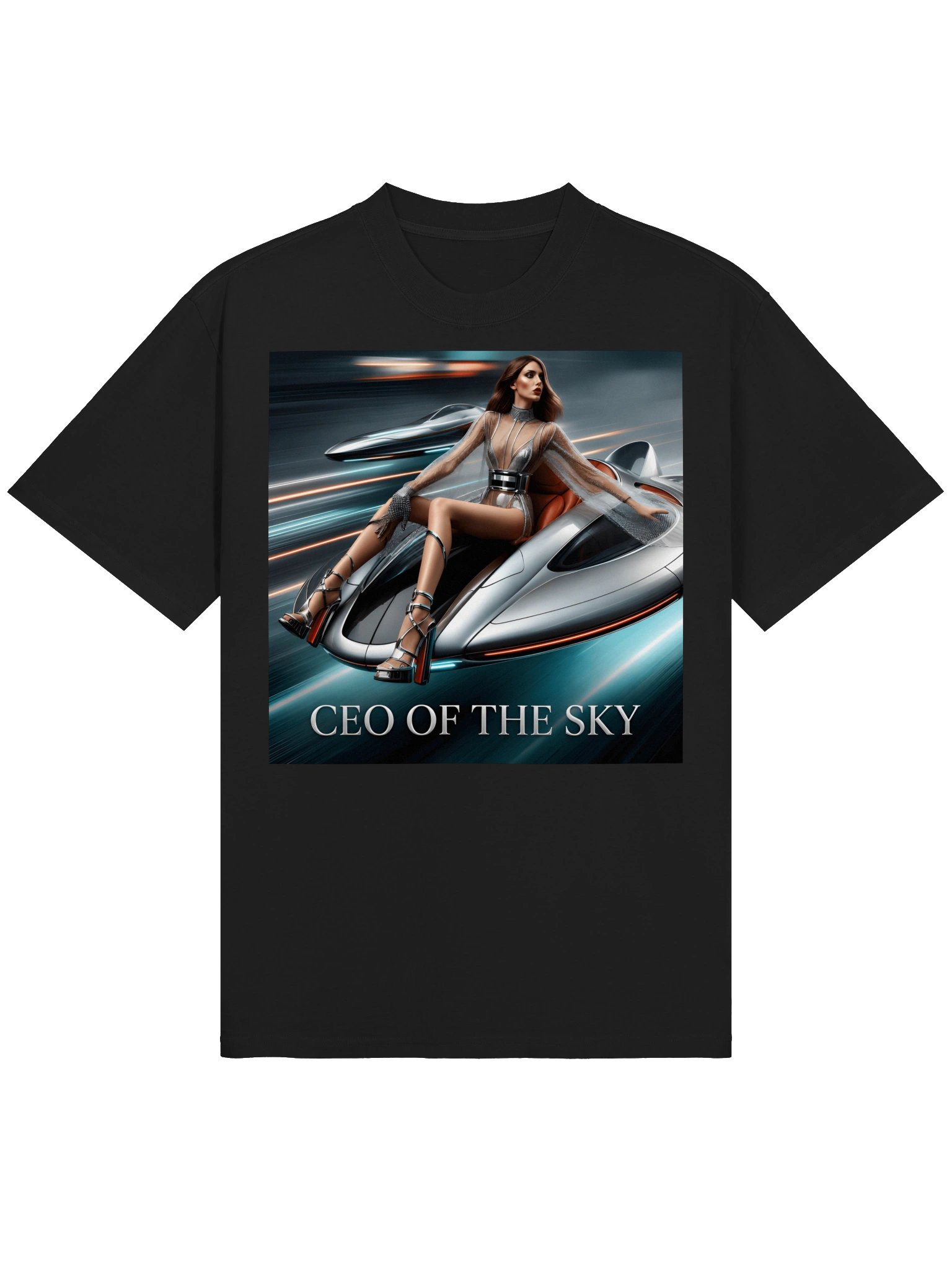 CEO Of The Sky T-Shirt | Futuristic Cyberpunk Fashion Tee | Boss Energy Shirt product image (2)