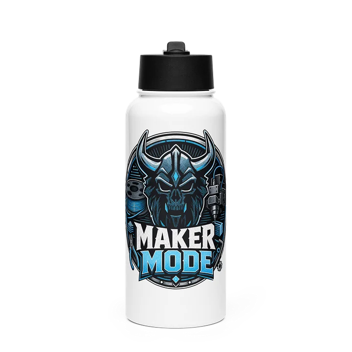 Maker Mode 32oz Water Bottle — Horned Skull Emblem product image (1)