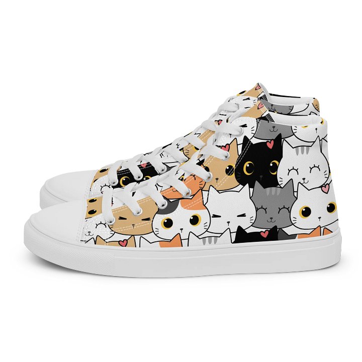 Whimsical Cat Faces High Top Canvas Shoes product image (1)