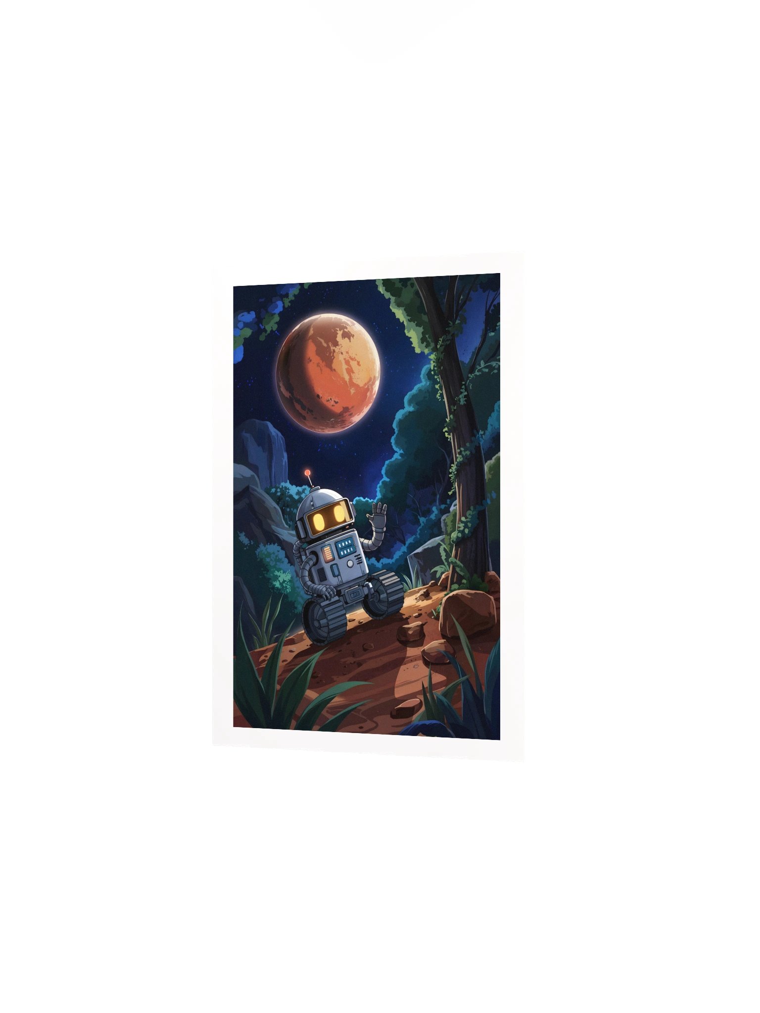 Cosmic Robot Wave Poster – Whimsical Sci-Fi Mars Wall Art product image (3)