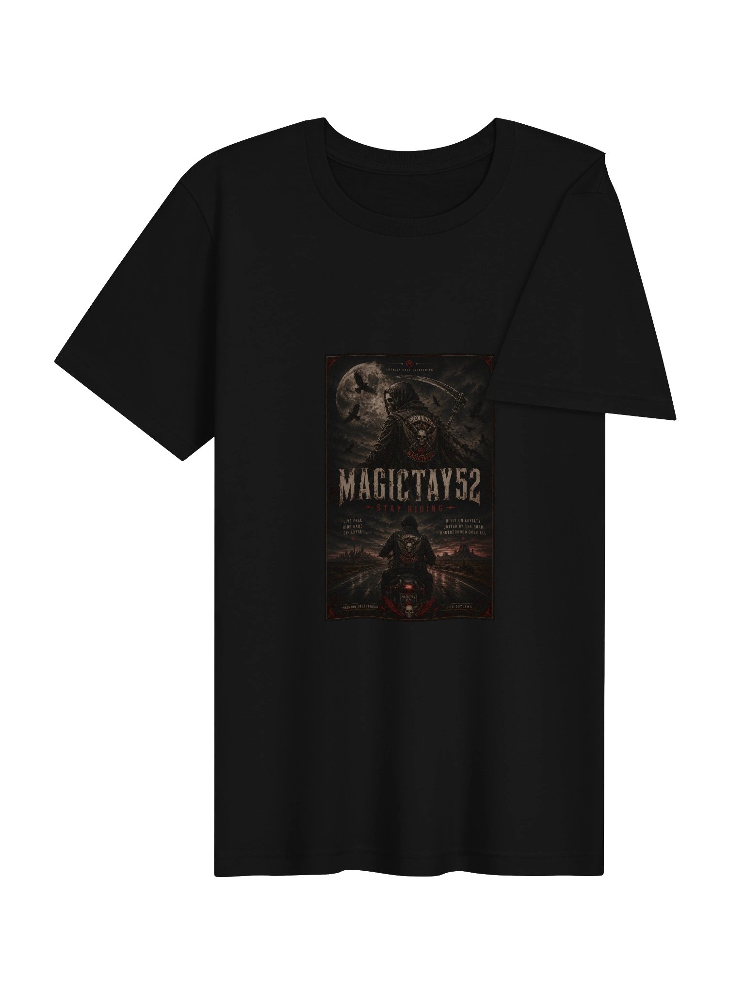 STAY RIDING — Gothic Biker Tee (MAGICTAY52) product image (4)