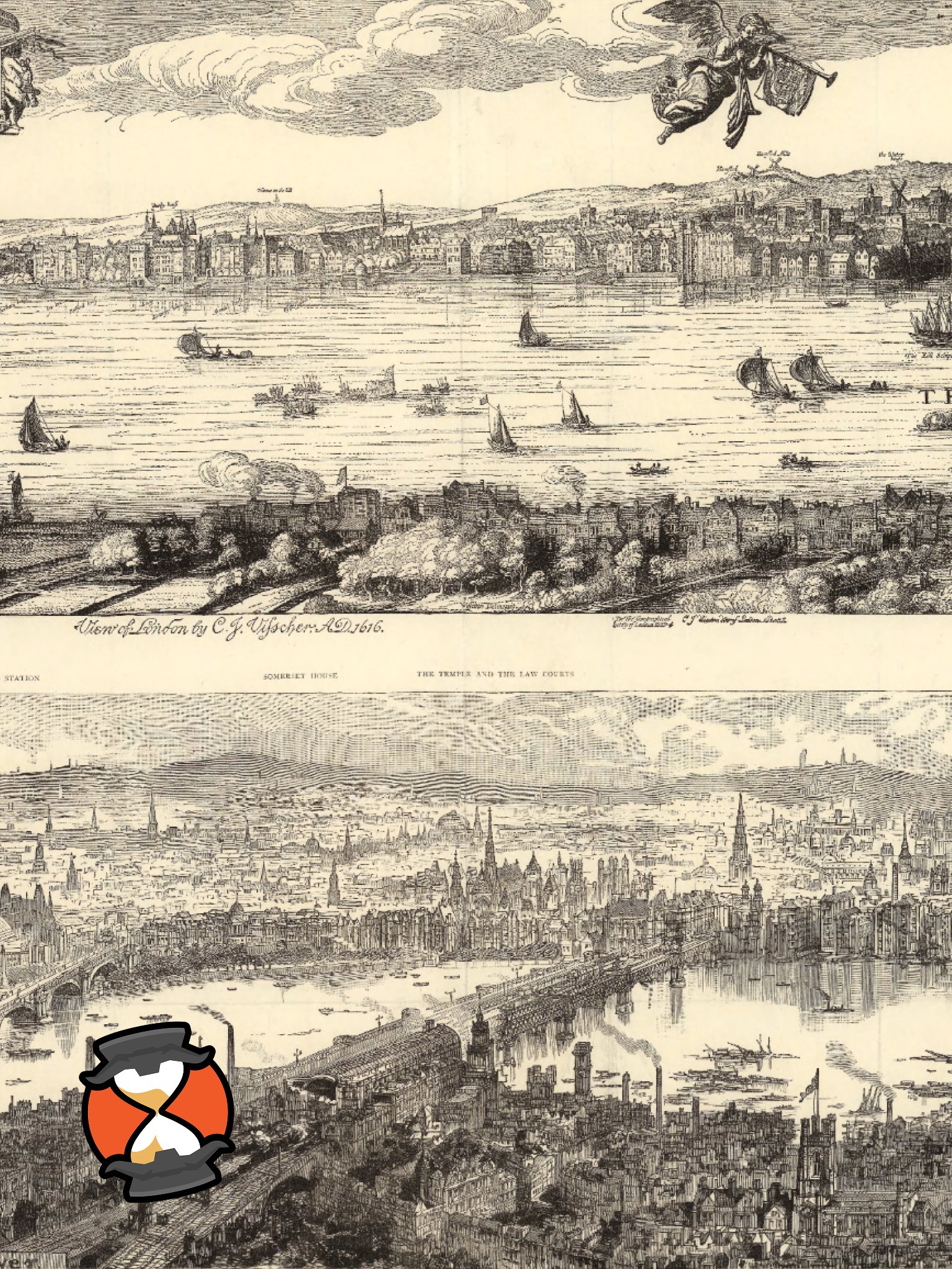 London 1616 vs. 1890 (Unframed Poster Print) product image (2)