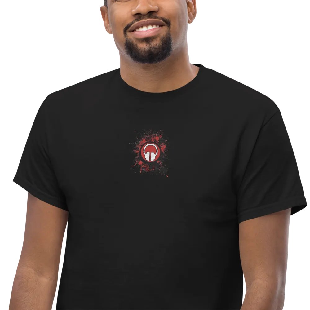 Front & Centre Paint Splat Headphones Embroidered Gildan Heavyweight T-Shirt product image (7)