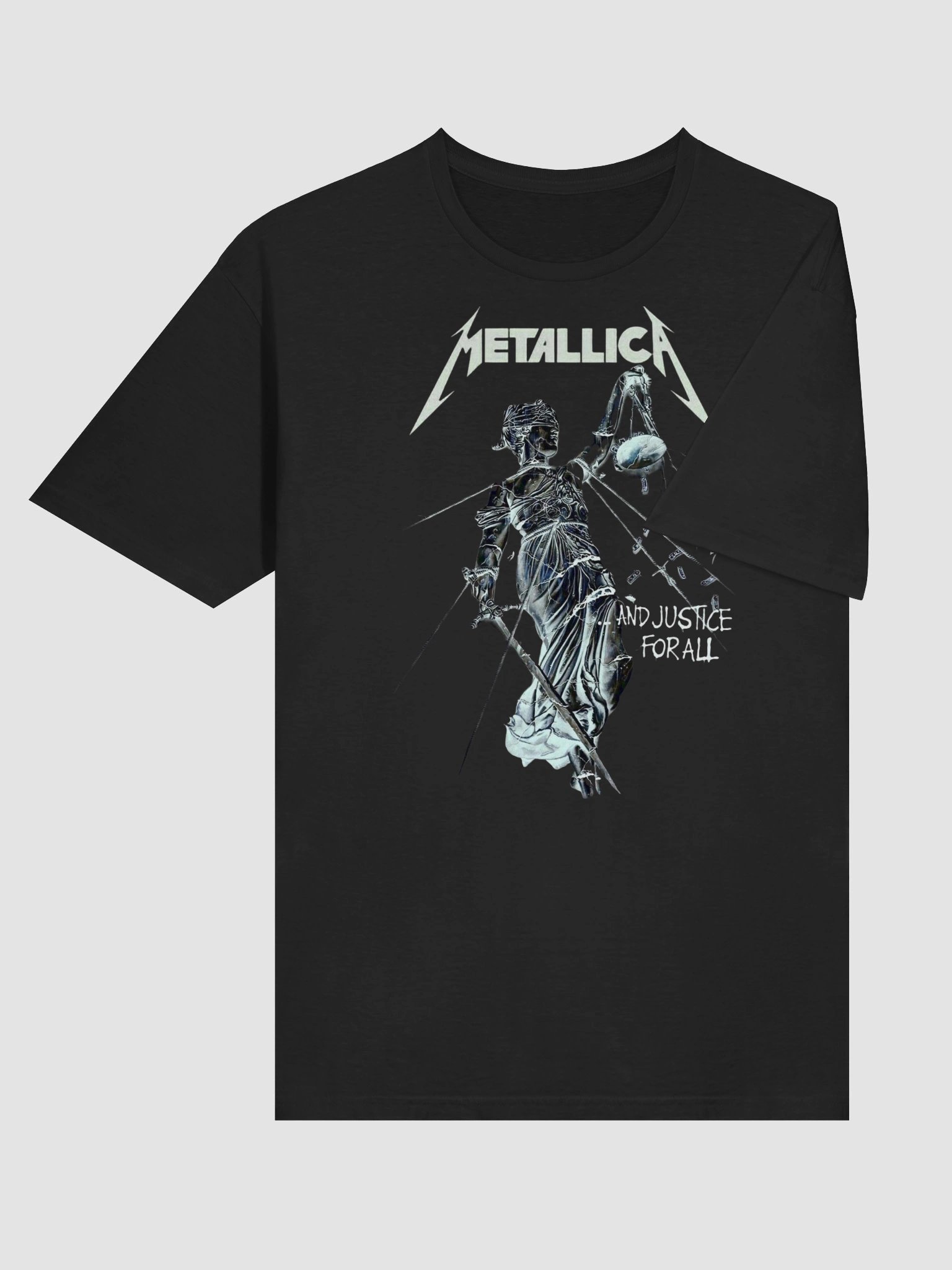 Metallica And Justice For All T-Shirt Lady Justice Album Art | Dark Grey Heavy Metal Graphic Tee | 1988 Thrash Metal Collector Shirt product image (5)