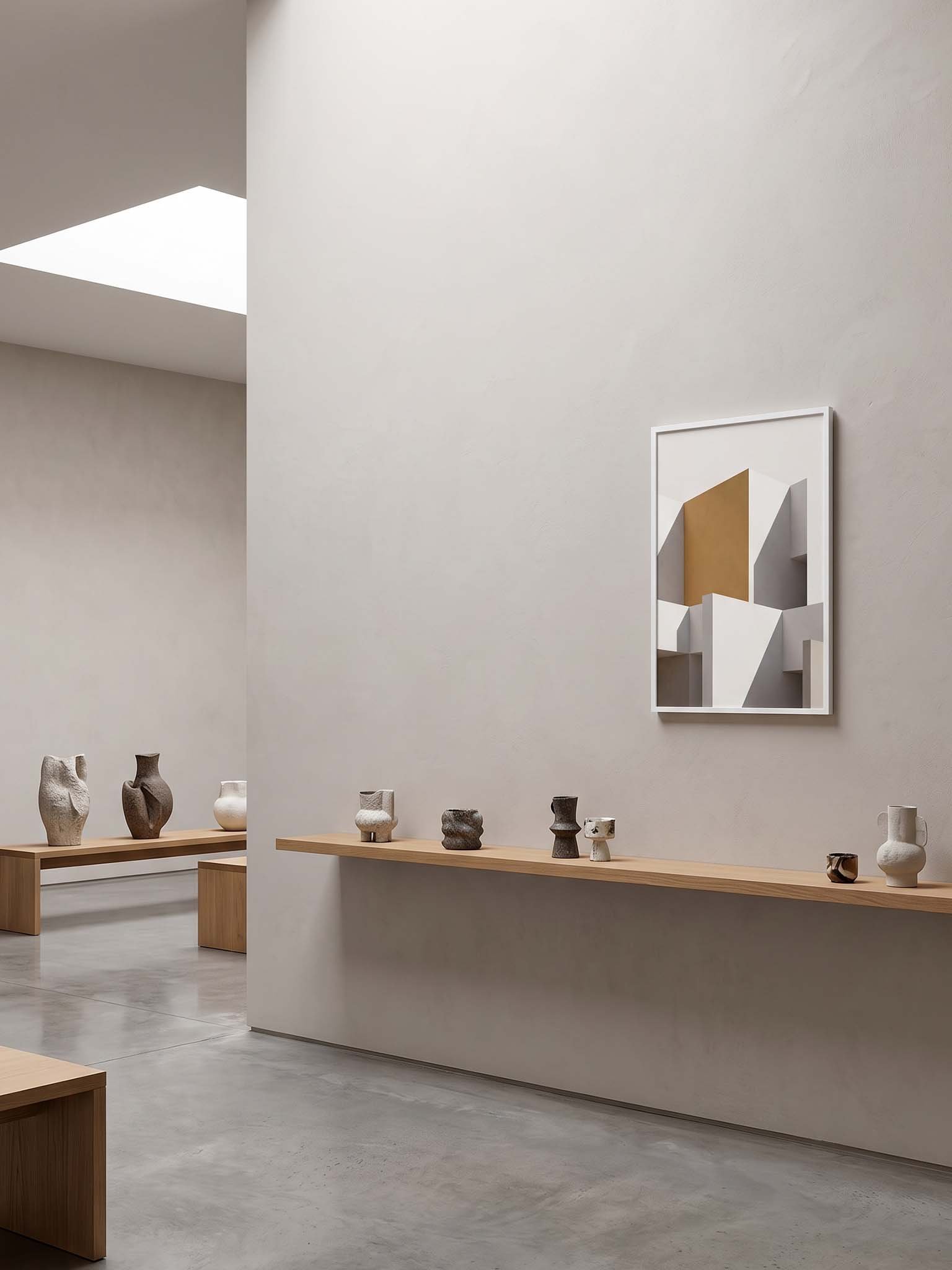 Ochre Plane - Minimalist Geometric Architecture Wall Art product image (25)