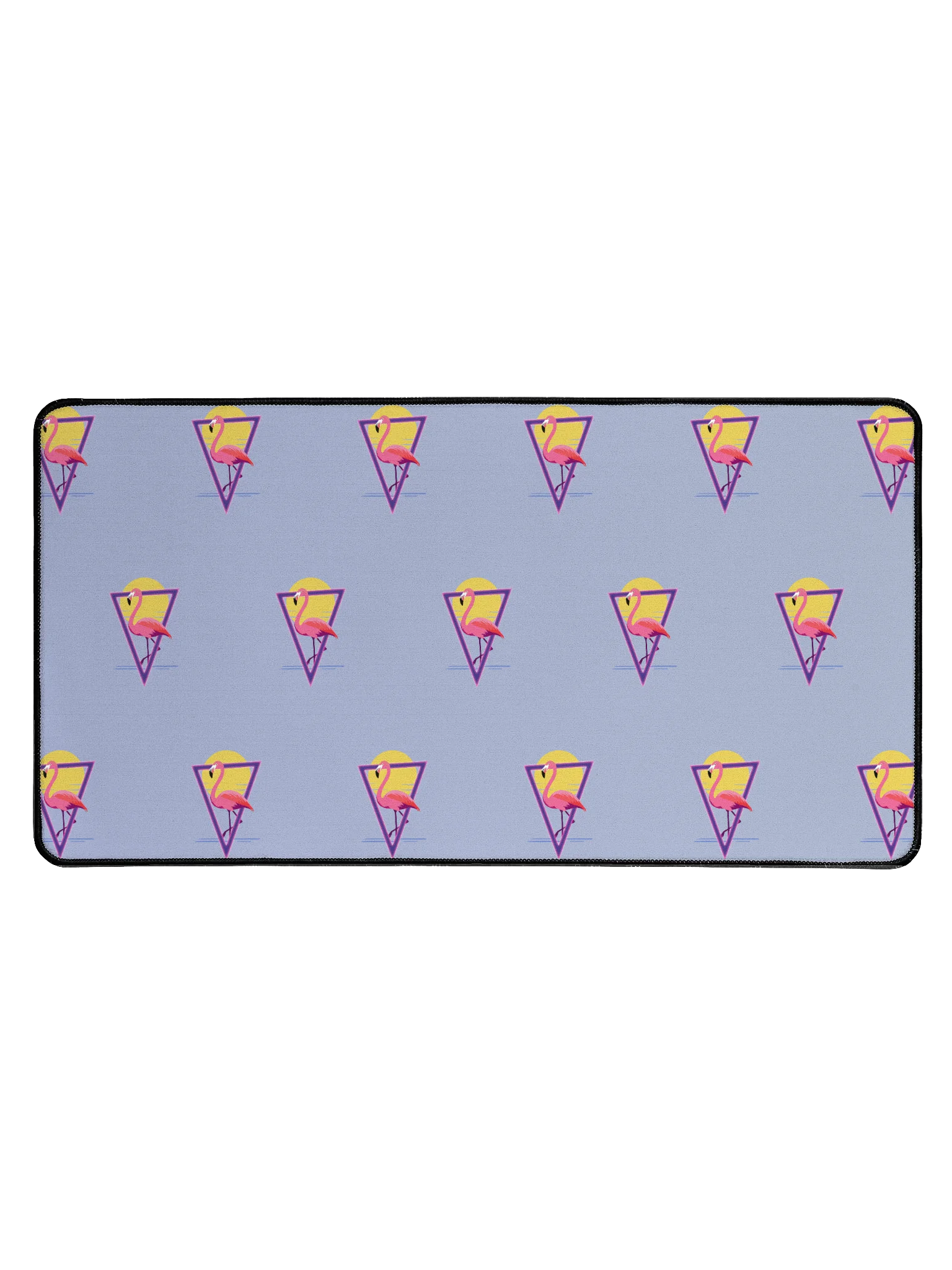 Pink Purple Gaming Desk Mat - Retro Flamingo Design product image (1)