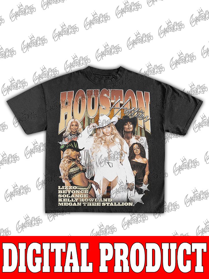 Houston Divas Collage Beyoncé Lizzo Megan Thee Stallion Kelly Rowland Vintage Bootleg Graphic product image (1)