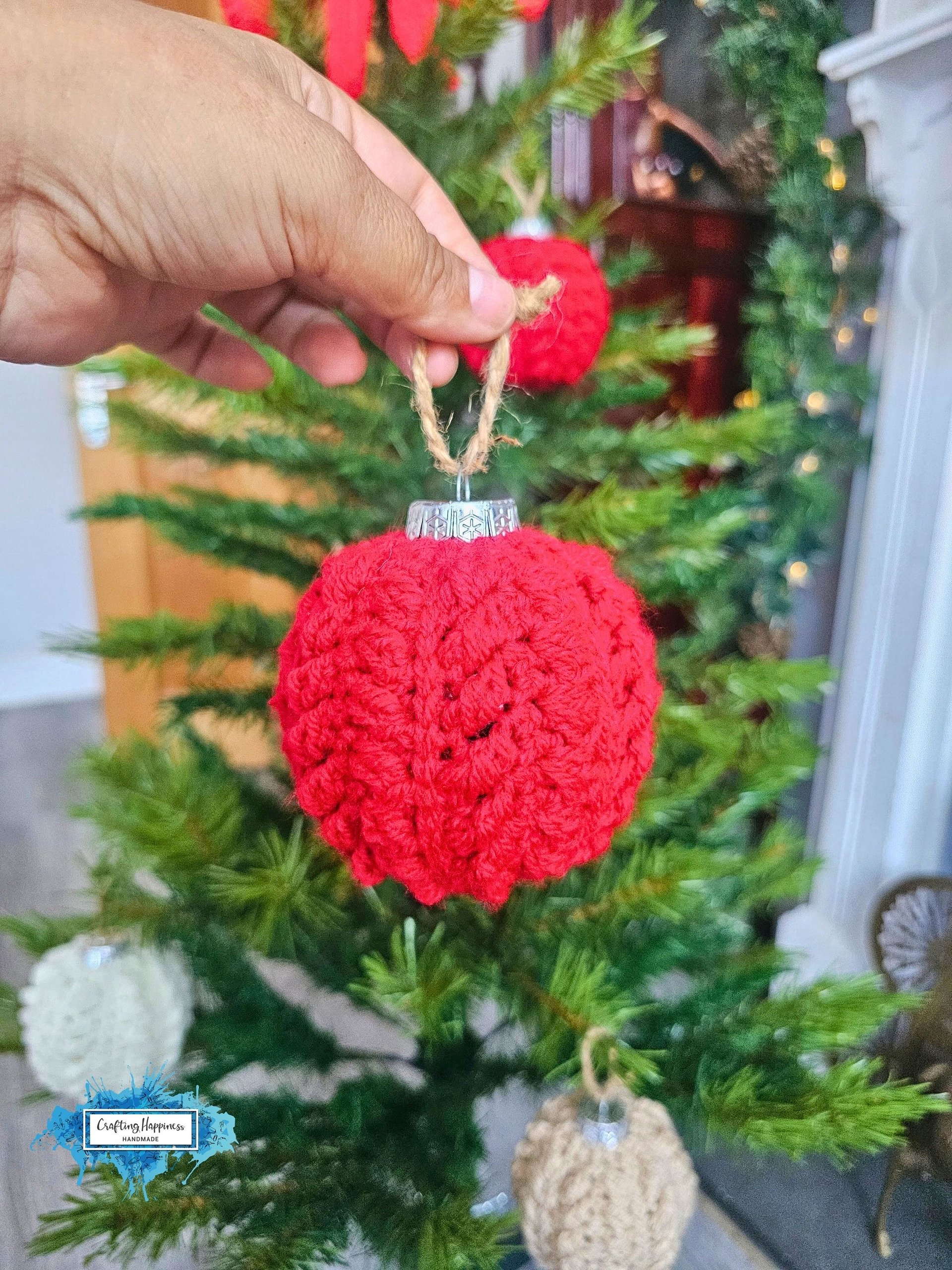 CROCHET PATTERNS + VIDEO | Christmas Bauble Pattern pdf | Moon Fern Winter Collection | Ornament Cover Tree Decor | Holiday Decor product image (3)