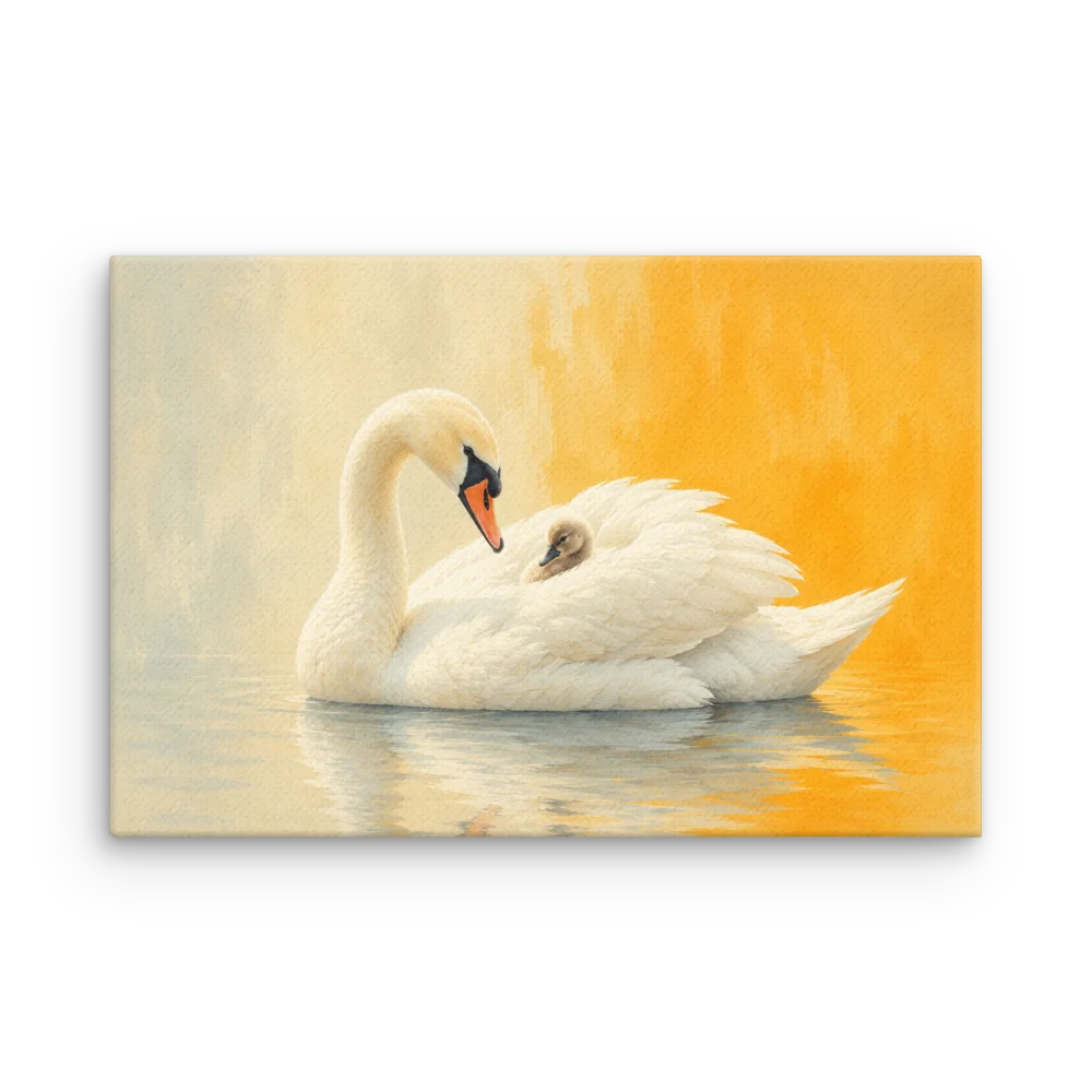 Serene Swan and Cygnet Canvas product image (1)