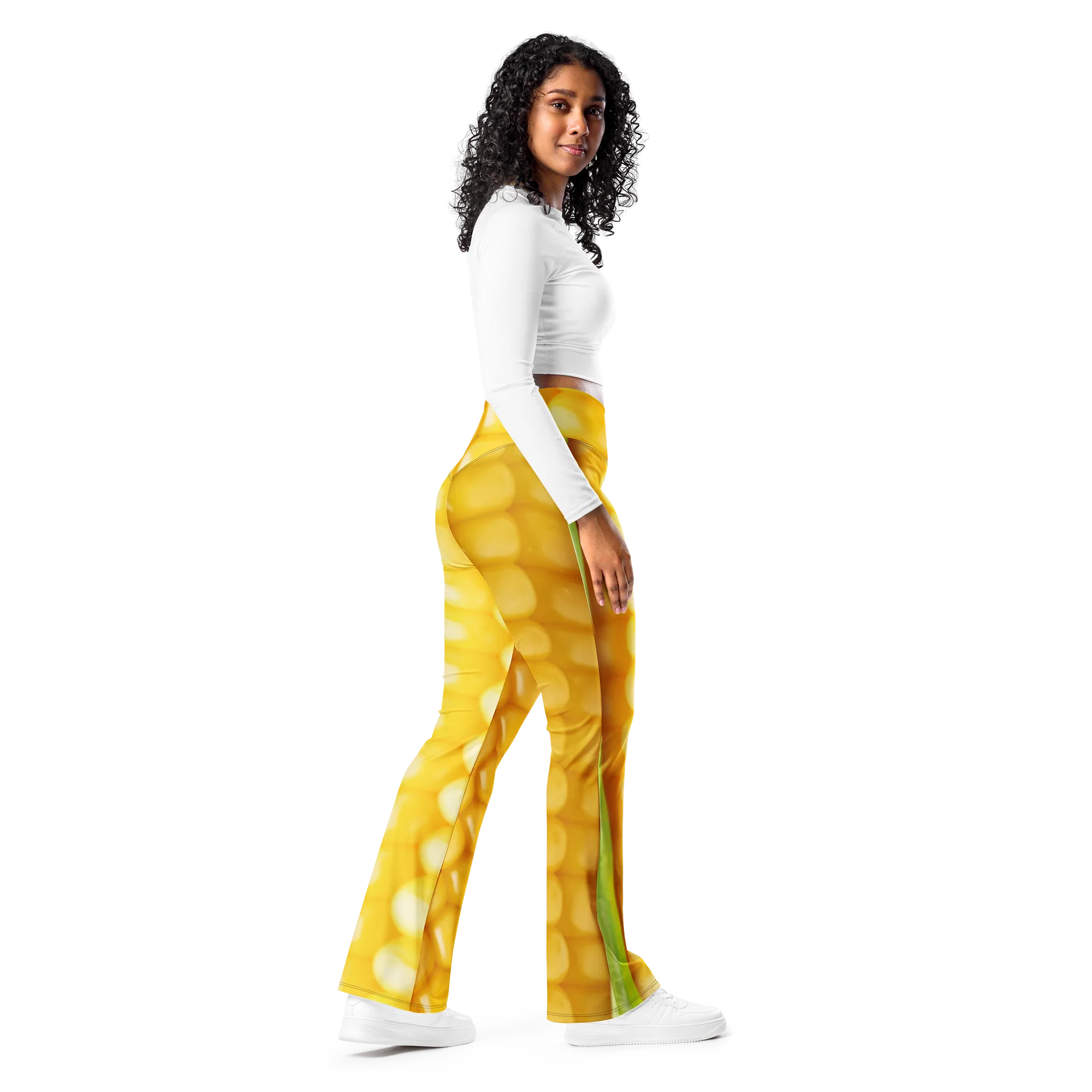 Corn on the Cob Flared Leggings with Pocket product image (10)