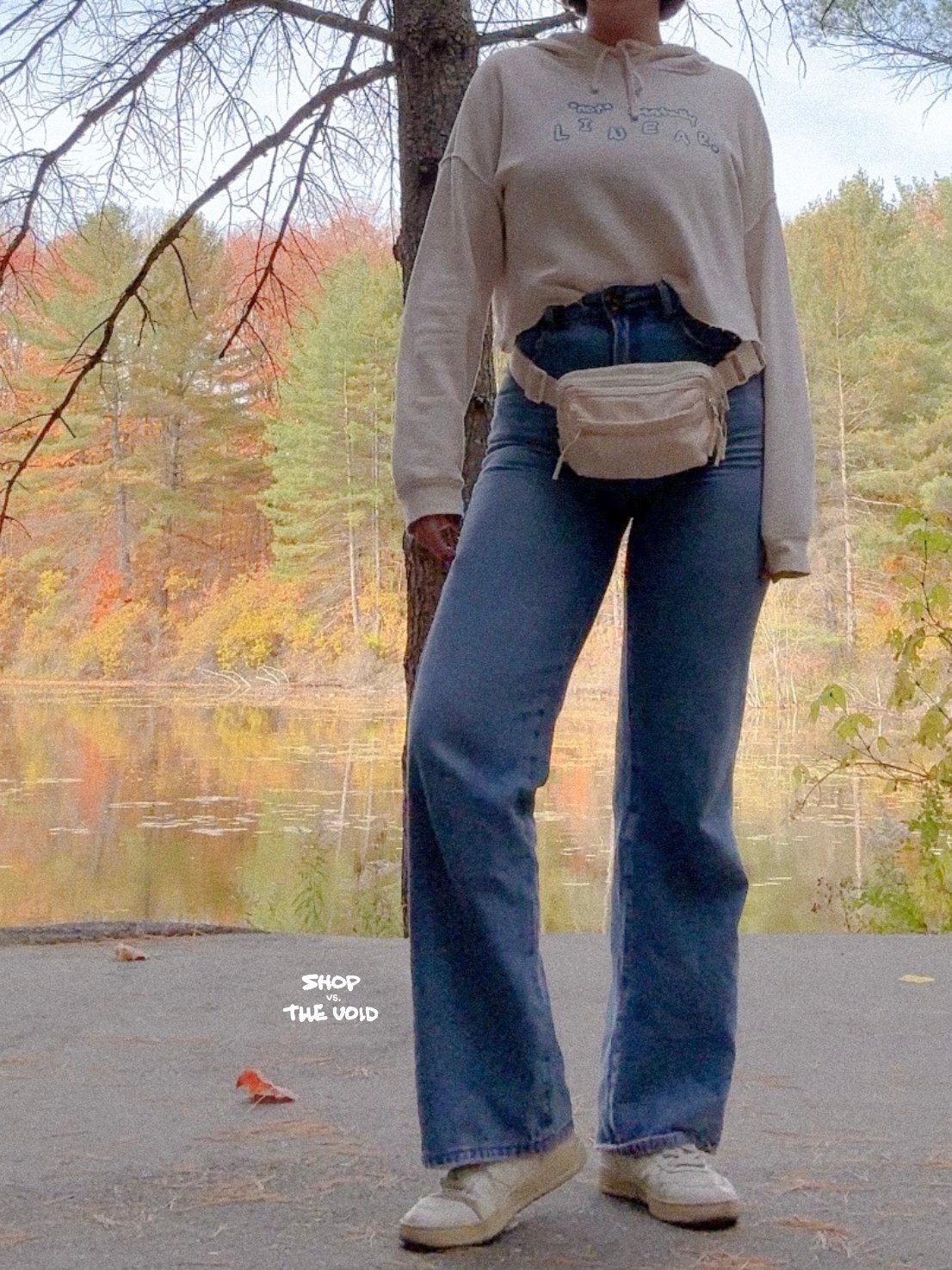 *not* mentally linear (lined design, #709AAF) lightweight cropped hoodie product image (1)