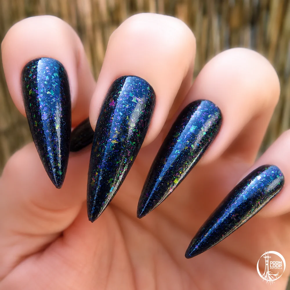 BLUE HOUR BREAK - Midnight Blue Jelly Flakie Nail Polish product image (4)