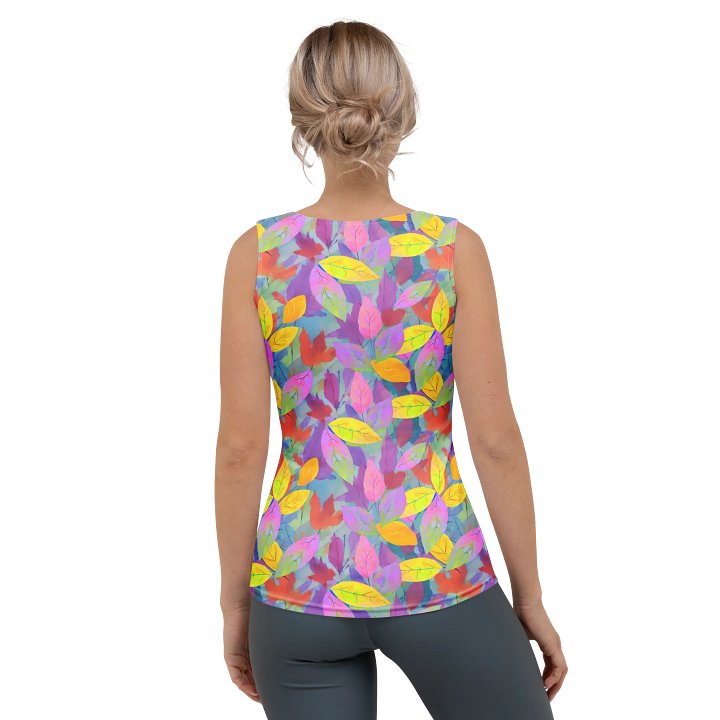 Yellow Pink Leaves Tank Top product image (2)