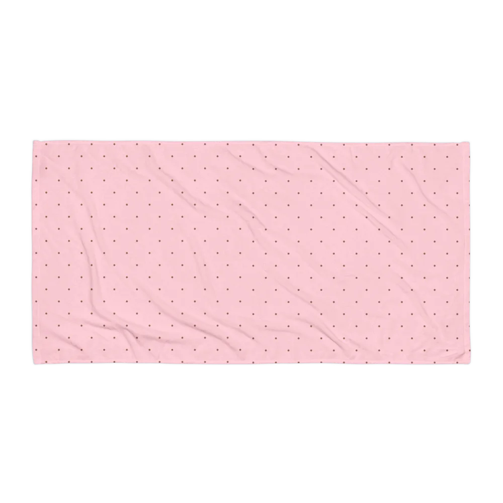 darling pink polka dot beach towel product image (1)