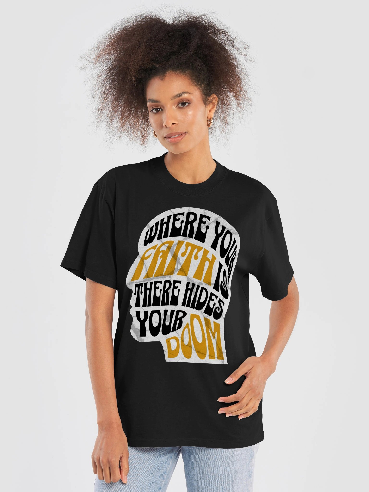 WHERE YOUR FAITH IS THERE HIDES YOUR DOOM — Oversized Tee product image (1)
