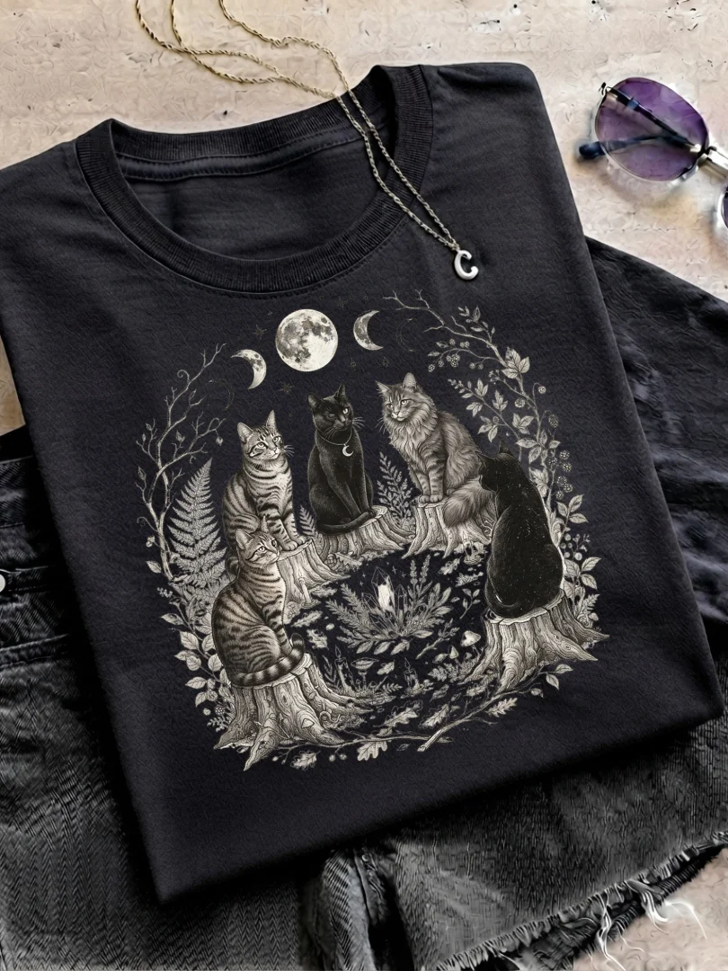 Witchy Moon Cats Tee product image (1)