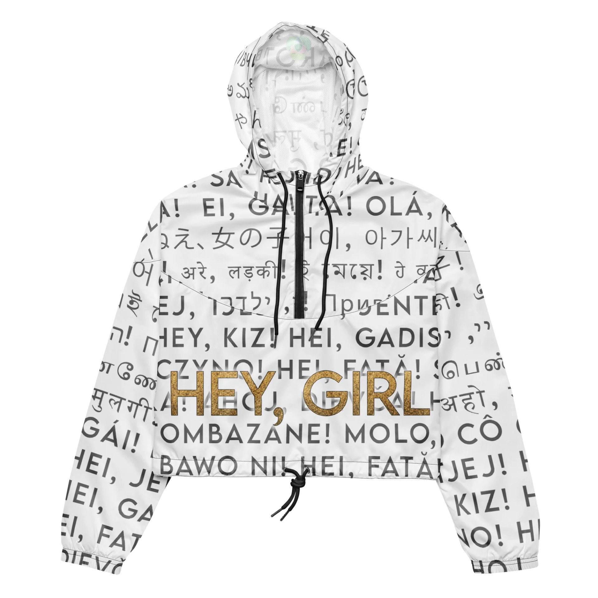 Hey, Girl International All Over High Performance Crop Hoodie product image (2)